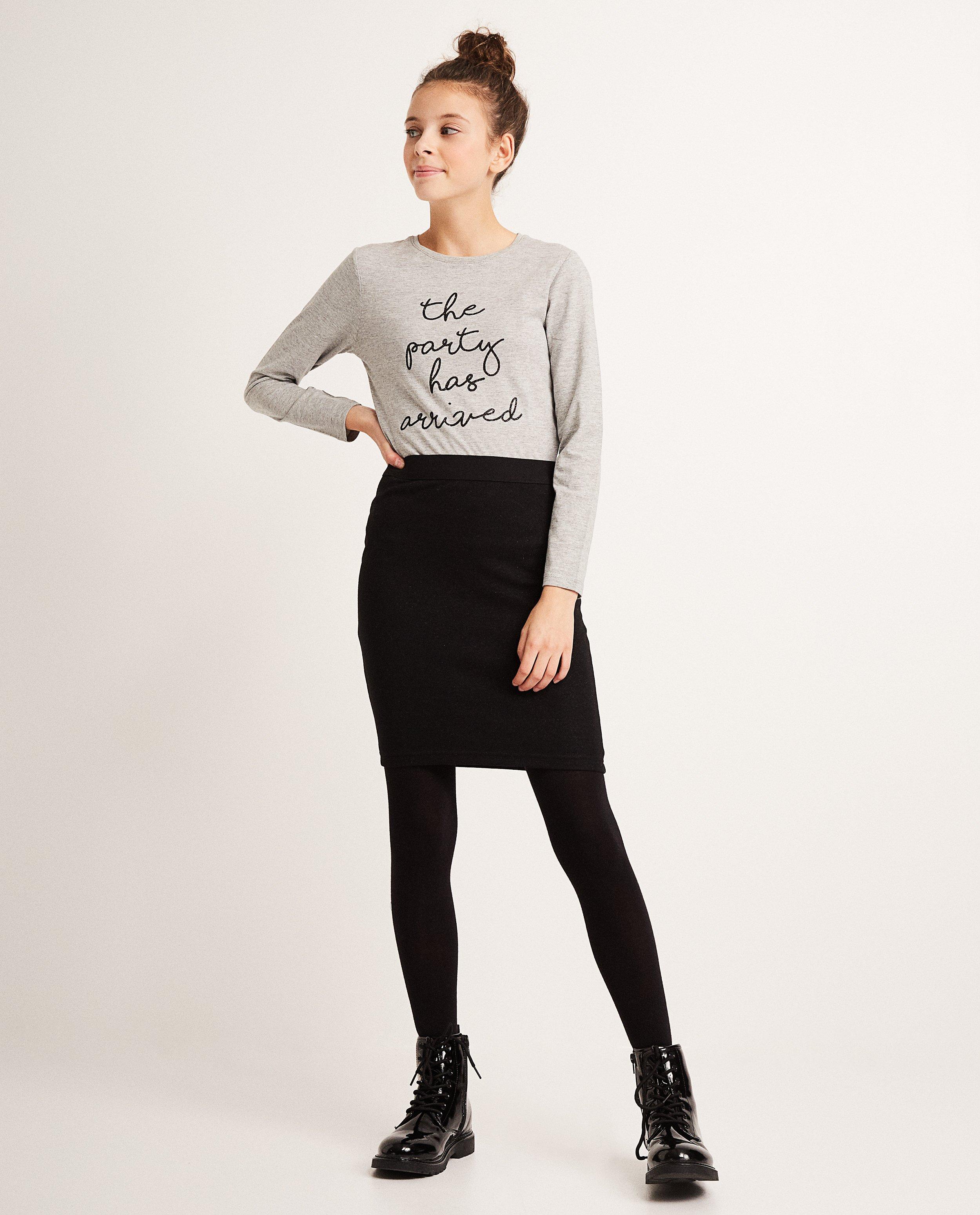 Longsleeve met glitterprint - in lichtgrijs, BESTies - Besties