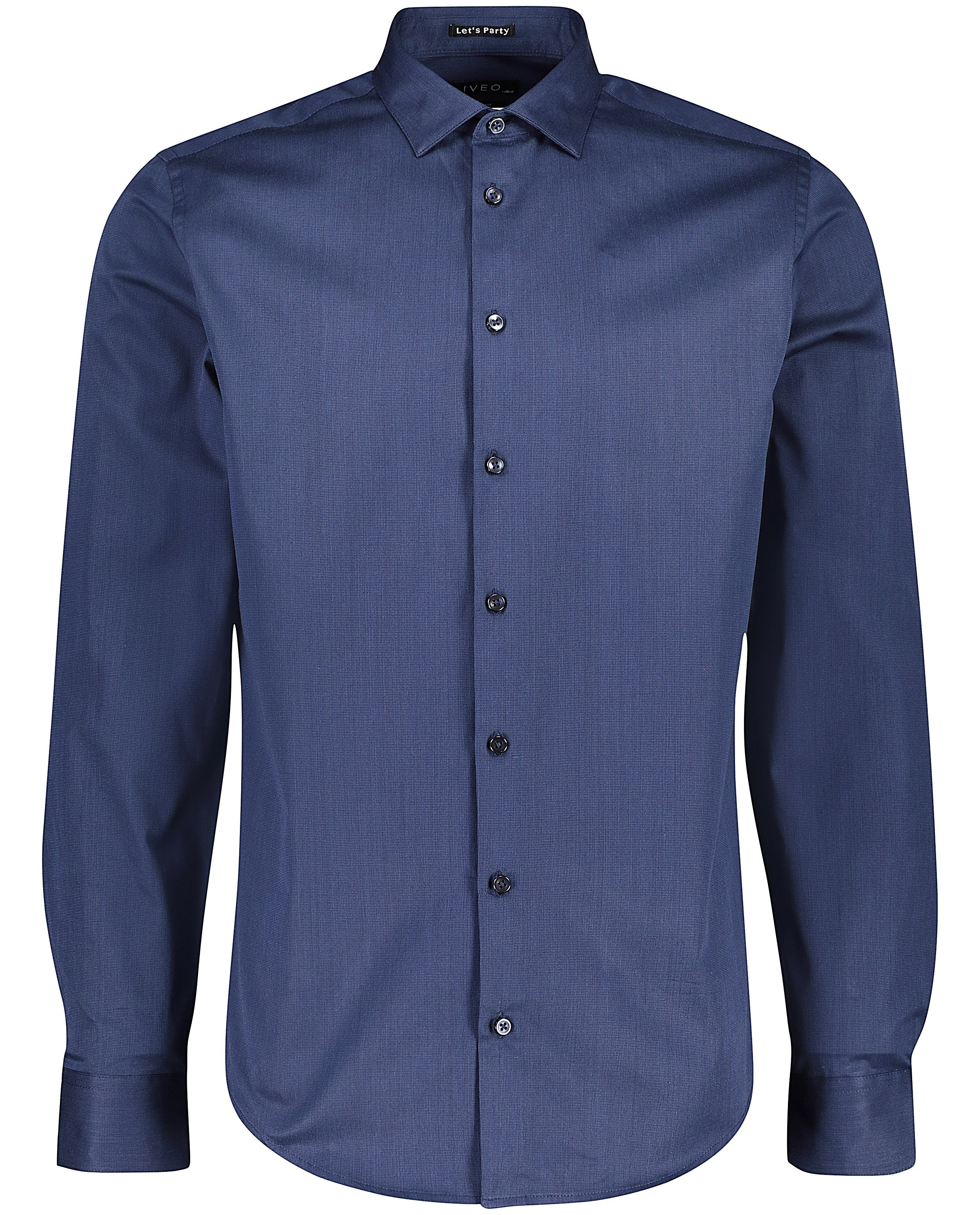 Donkerblauw hemd - met fijne structuur - Iveo