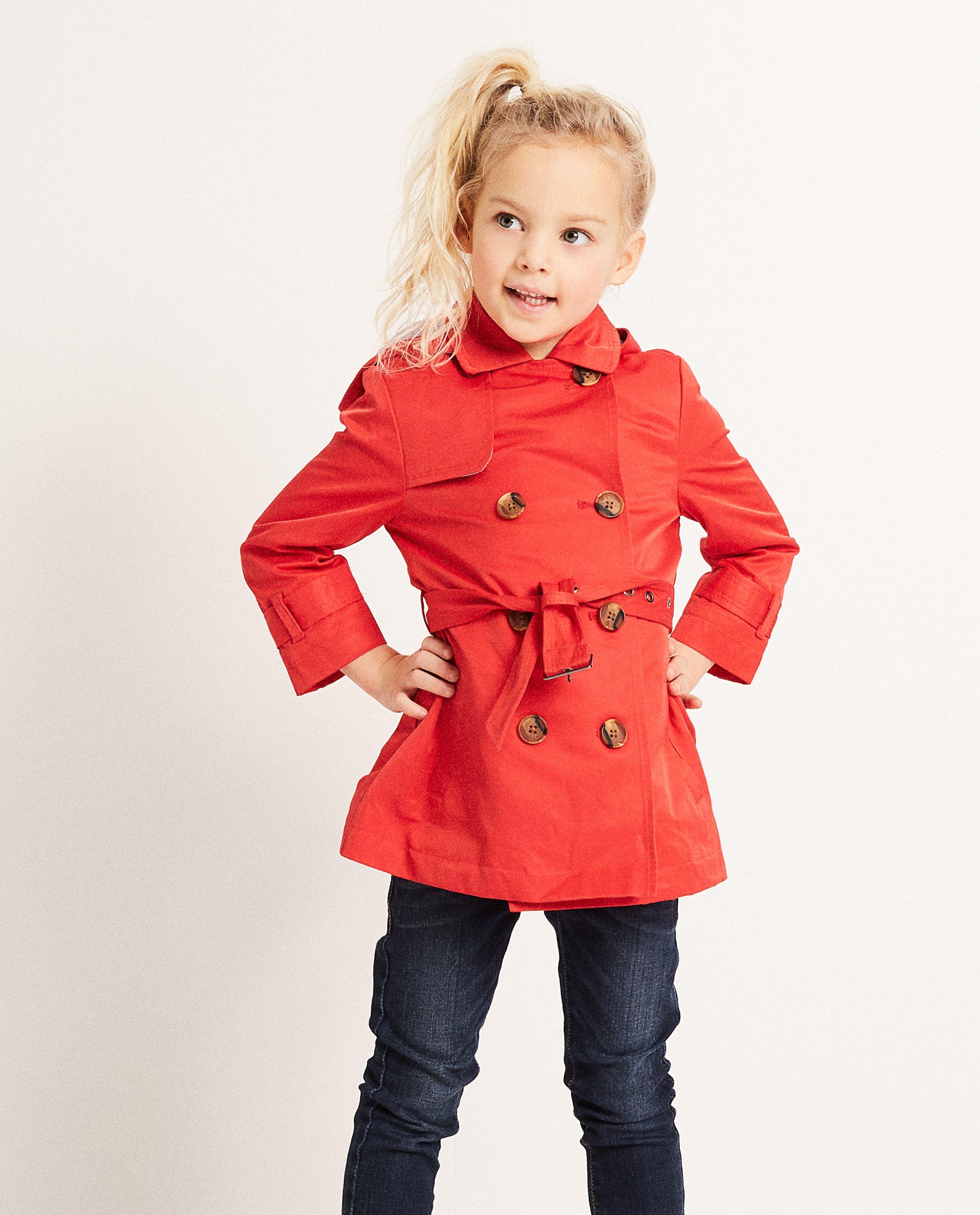 Jassen - Rode trenchcoat met kap