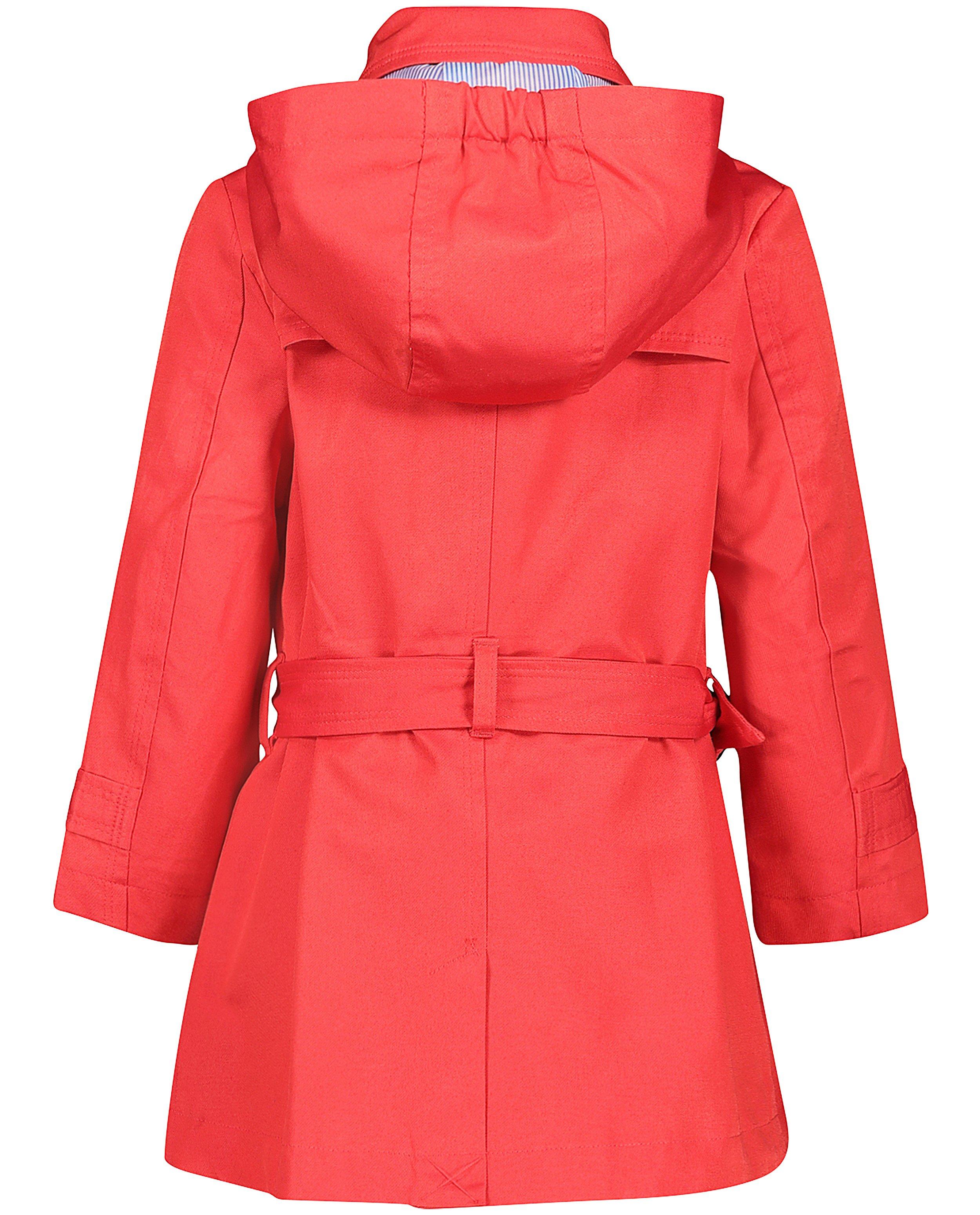 Jassen - Rode trenchcoat met kap