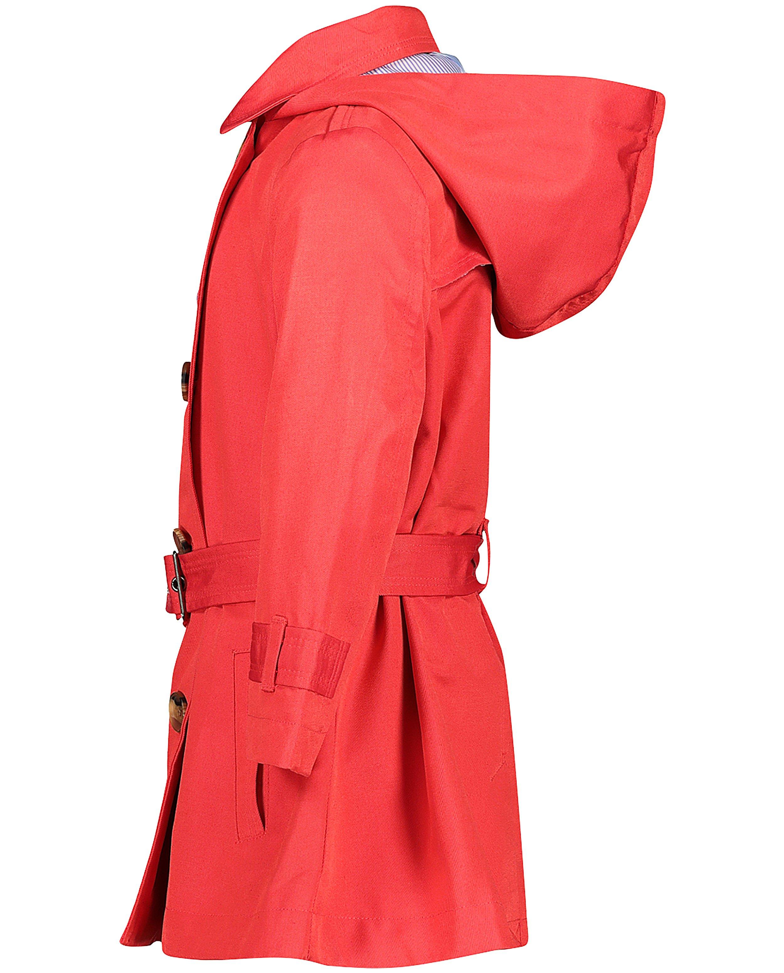 Jassen - Rode trenchcoat met kap