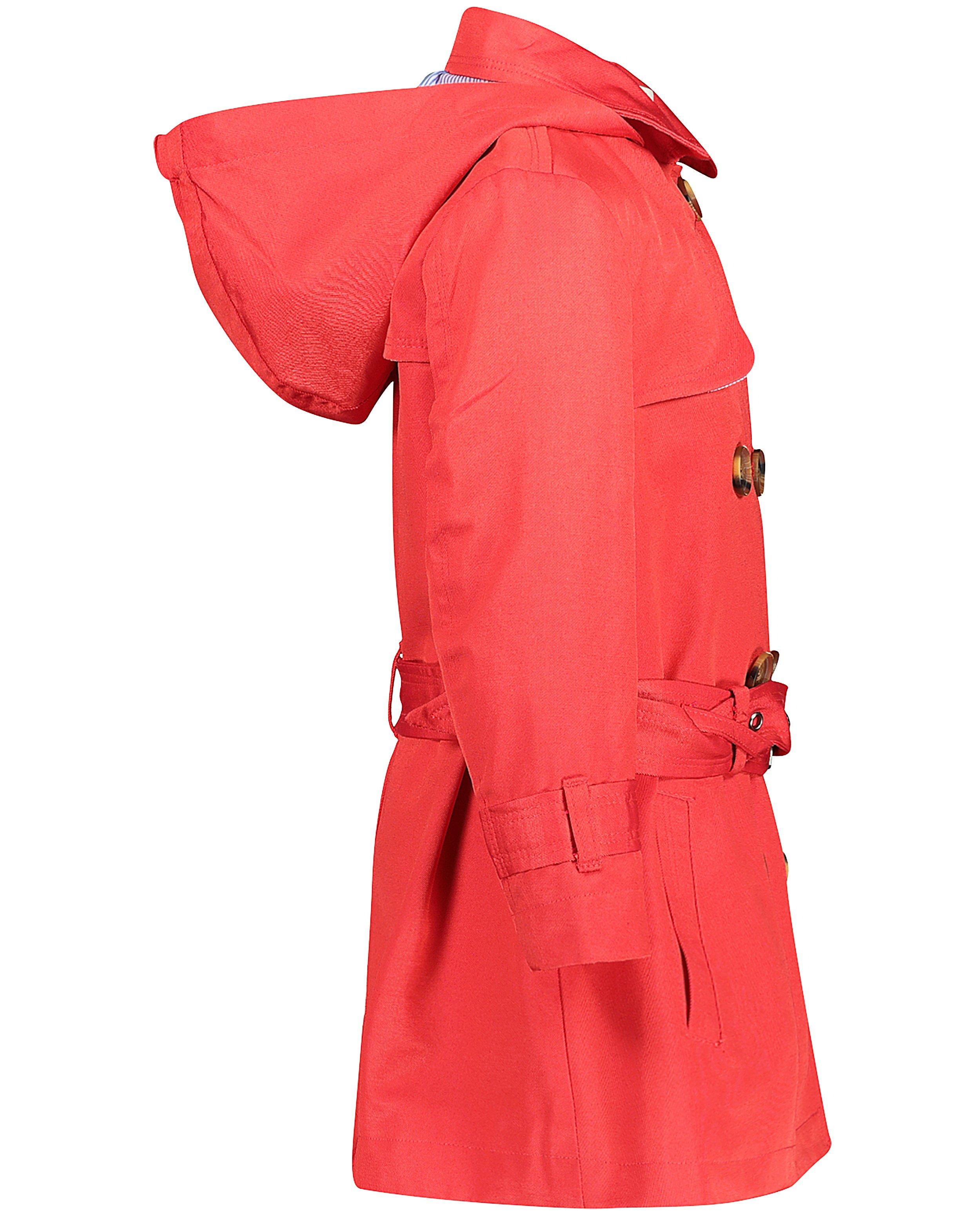Jassen - Rode trenchcoat met kap