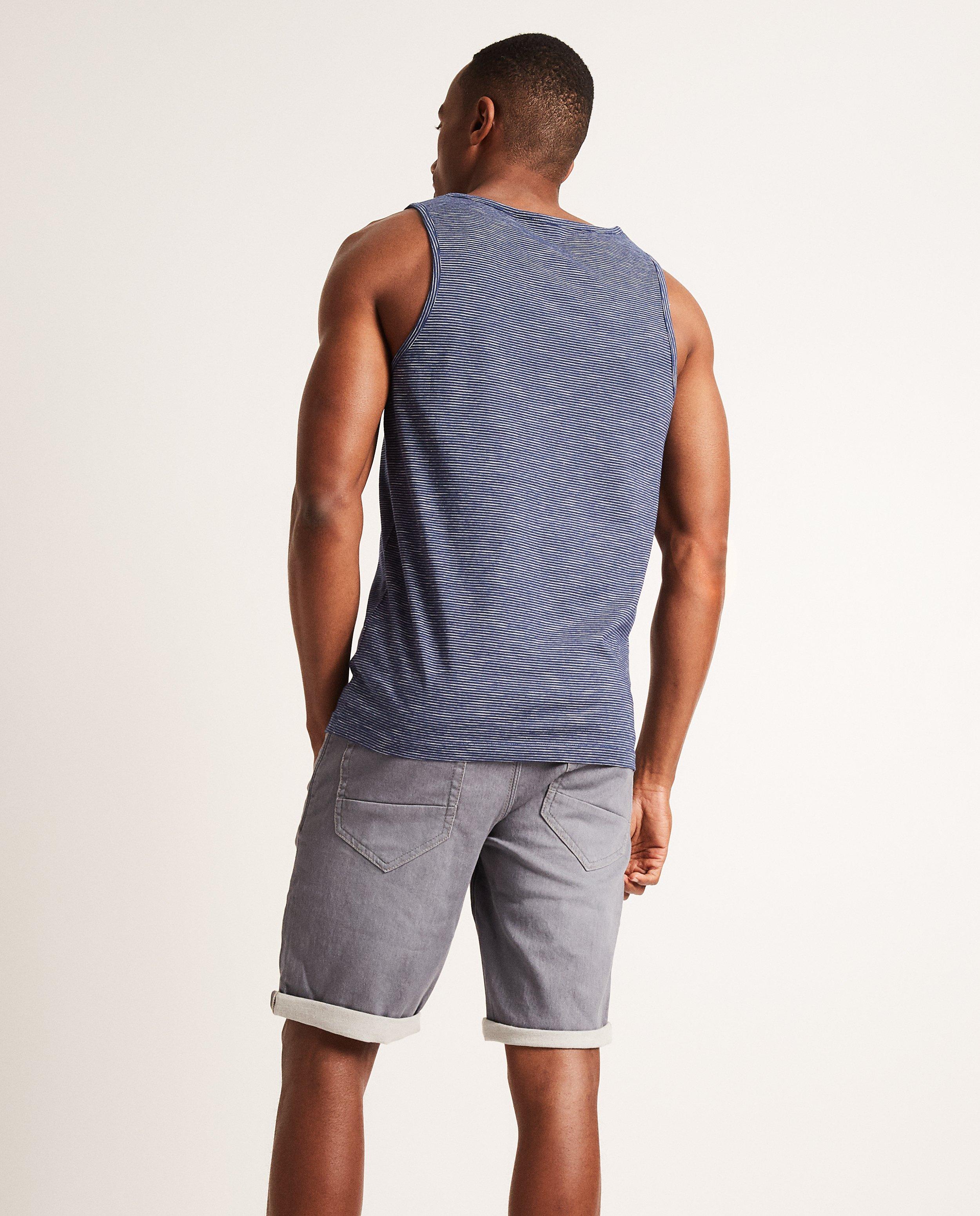 T-shirts - Débardeur bleu rayé