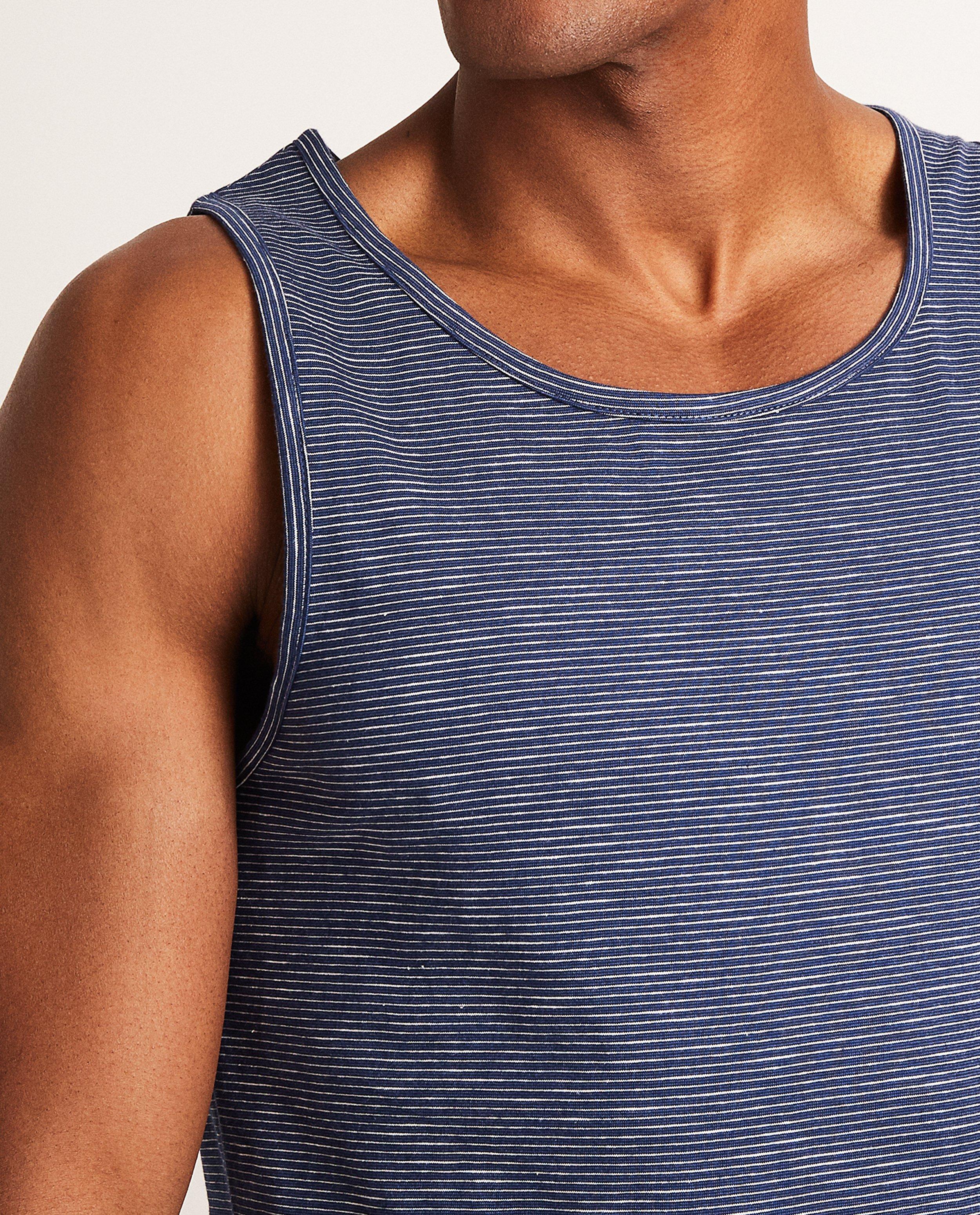 T-shirts - Débardeur bleu rayé