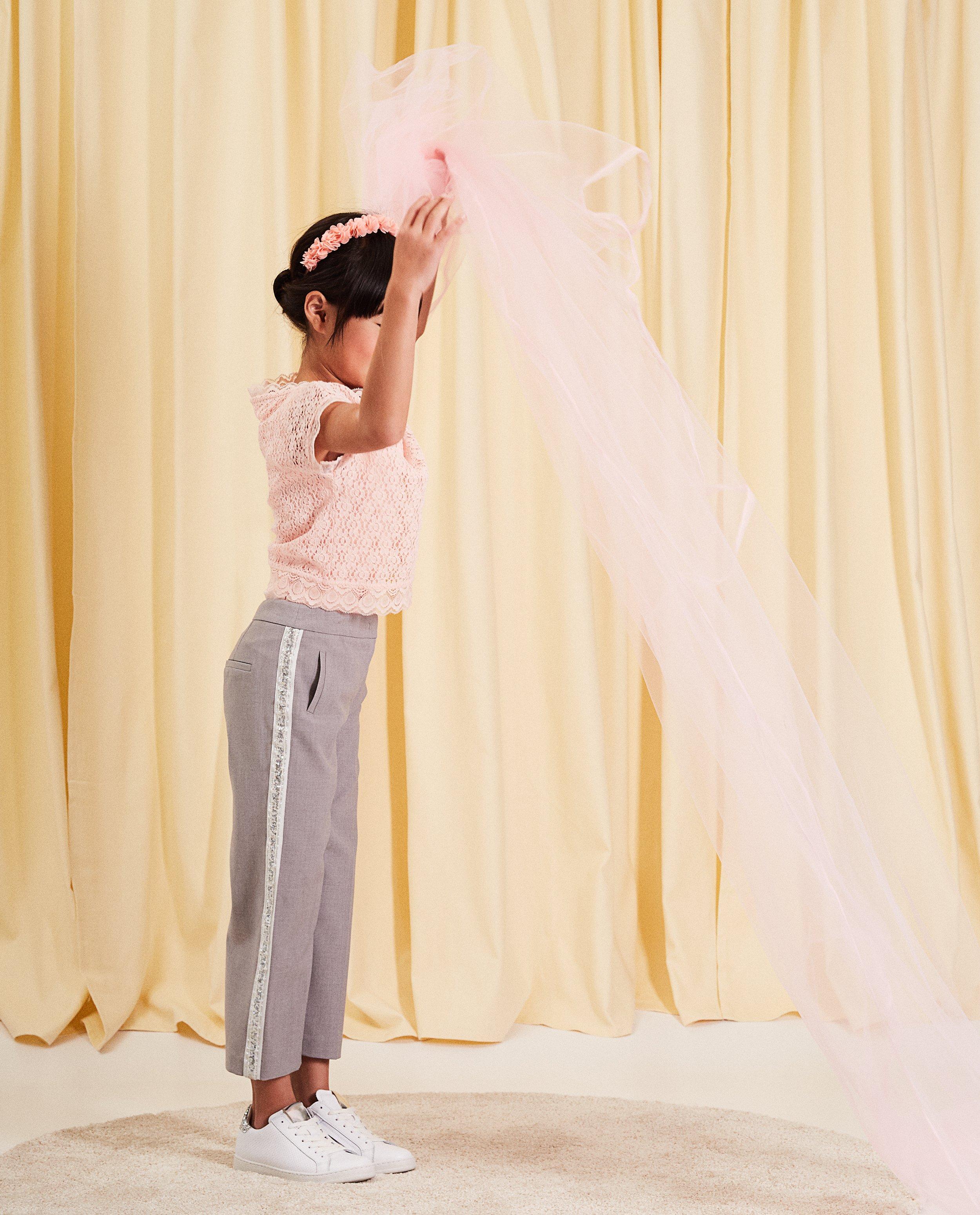 Pantalon en viscose communion - bande de paillettes - Milla Star