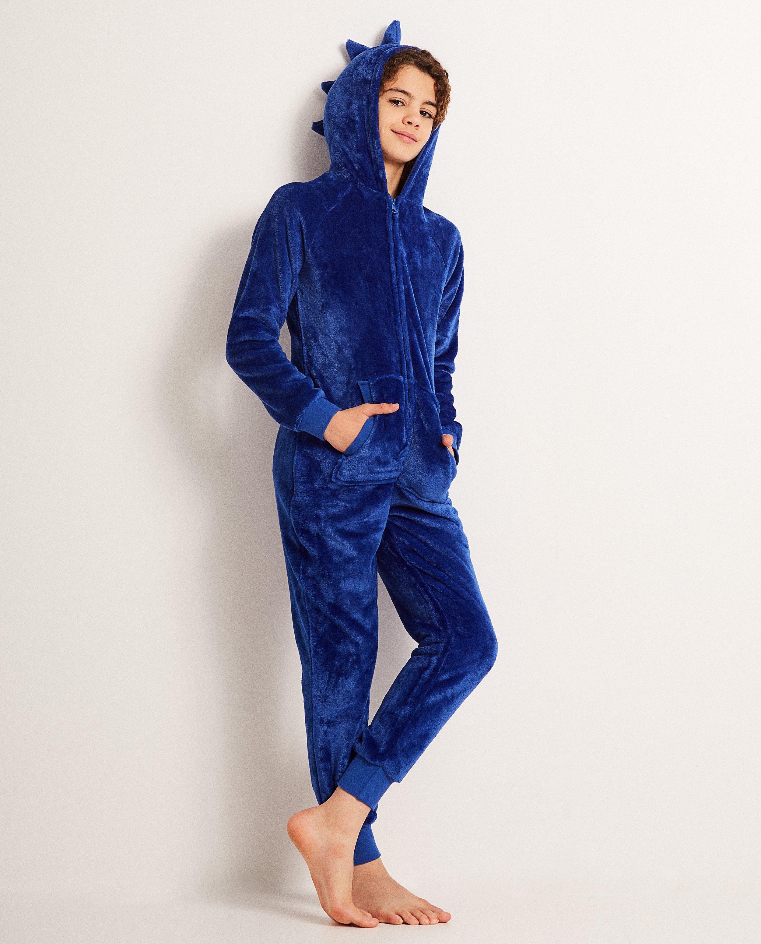 Onesie met dinokap - van zachte fleece - JBC