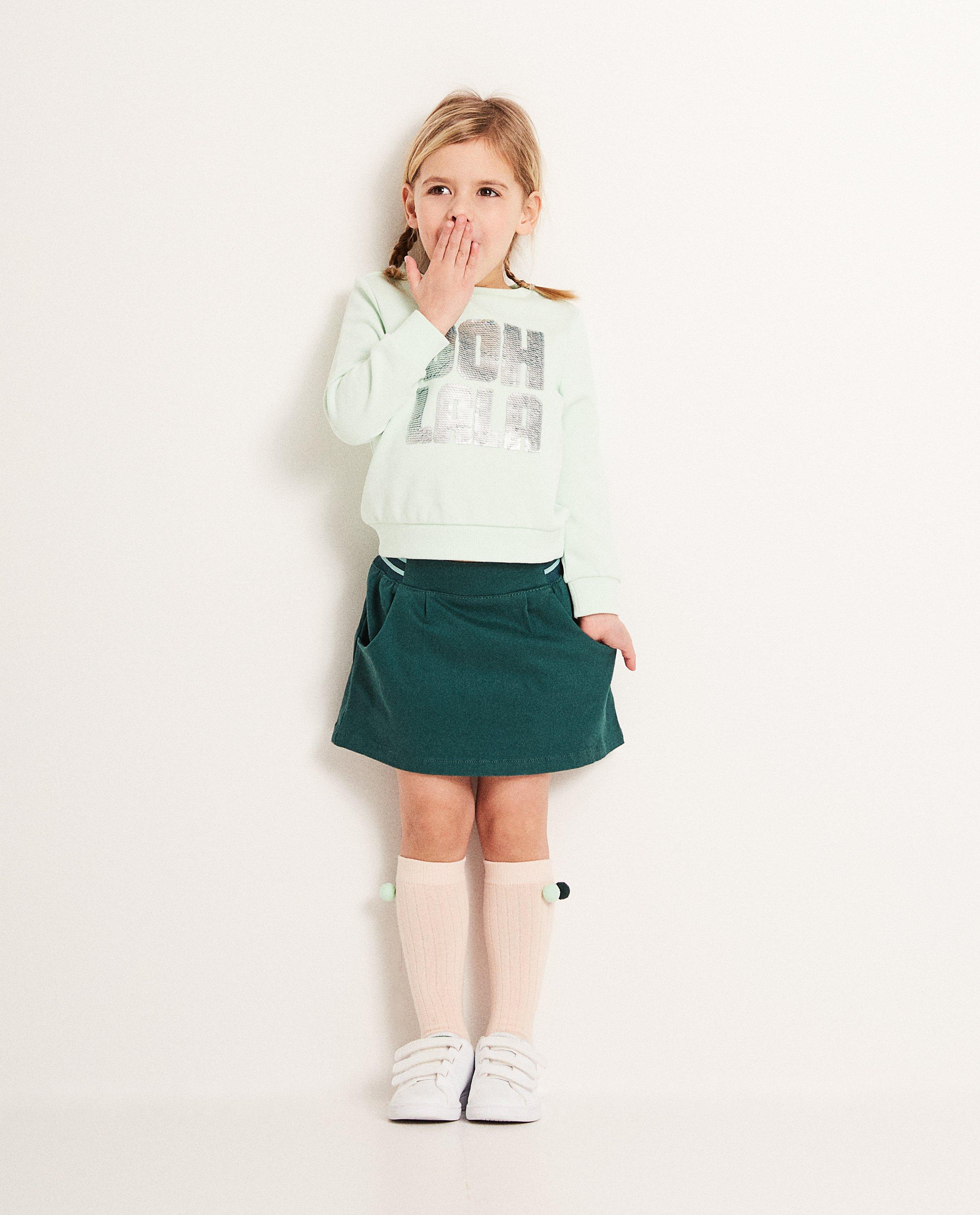 Donkergroene rok - met elastische tailleband - JBC