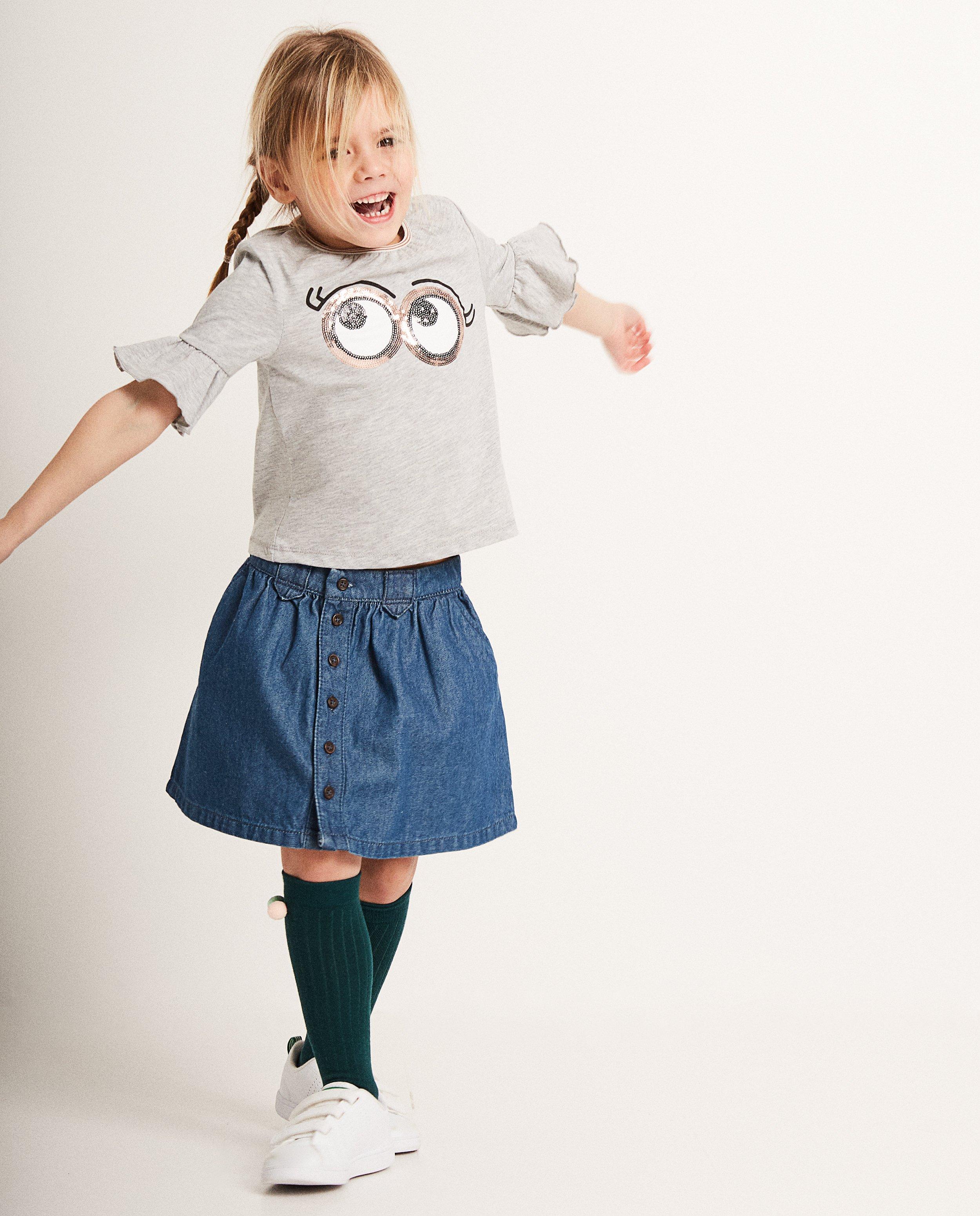 Jeansrok met knopenrij - verstelbare taille - JBC