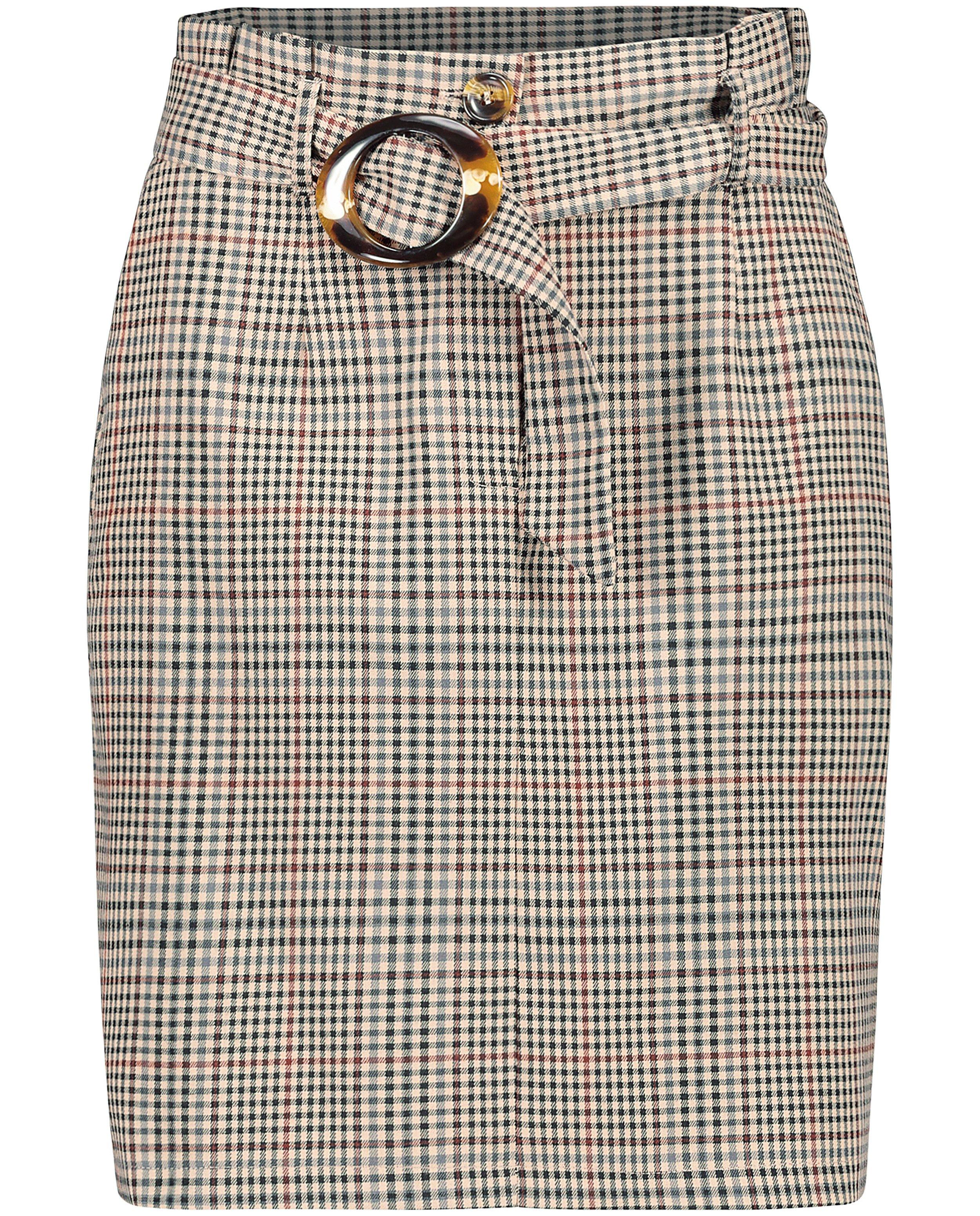Rokken - Beige geruite rok
