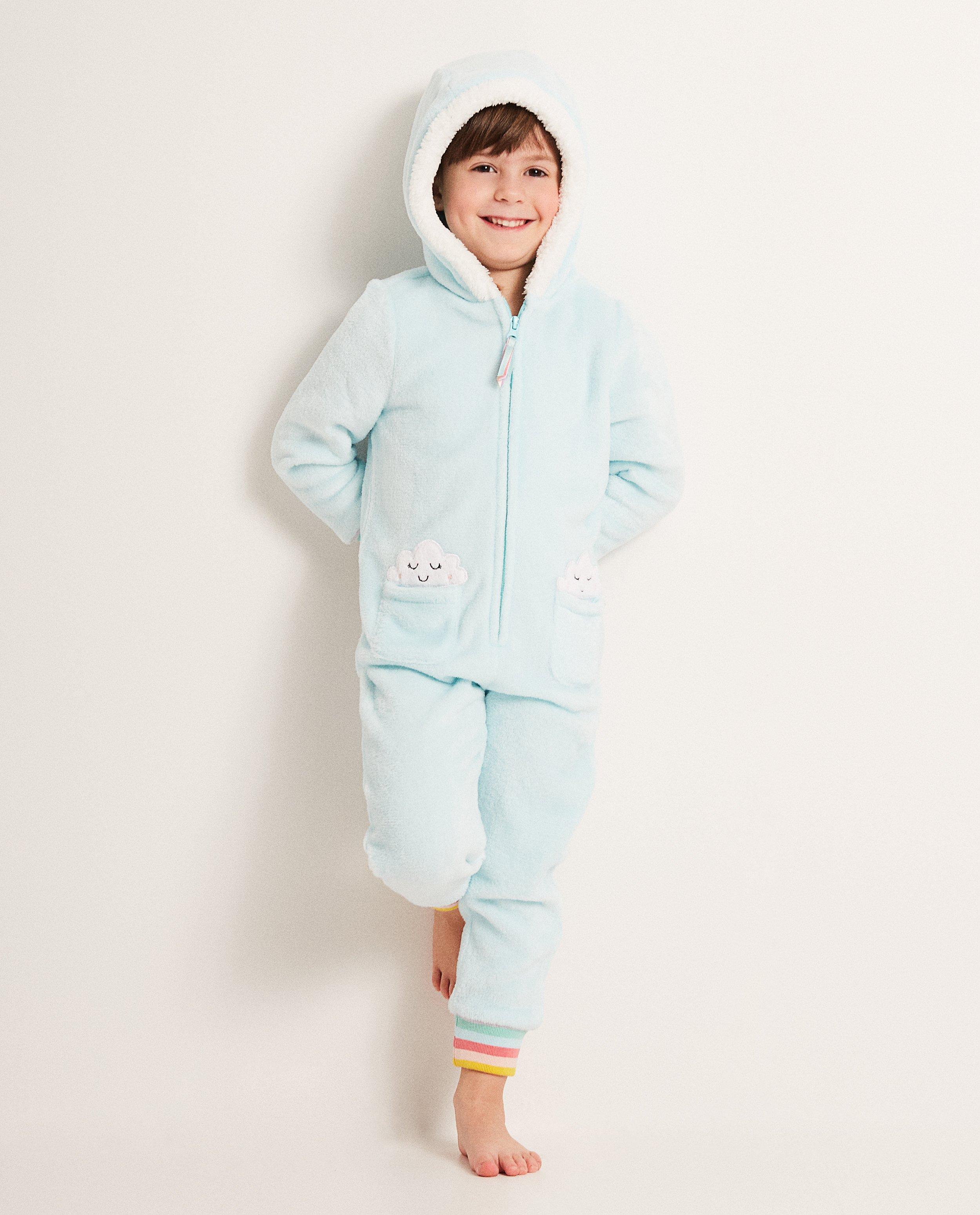 Onesie met wolkenprint - fleece - JBC