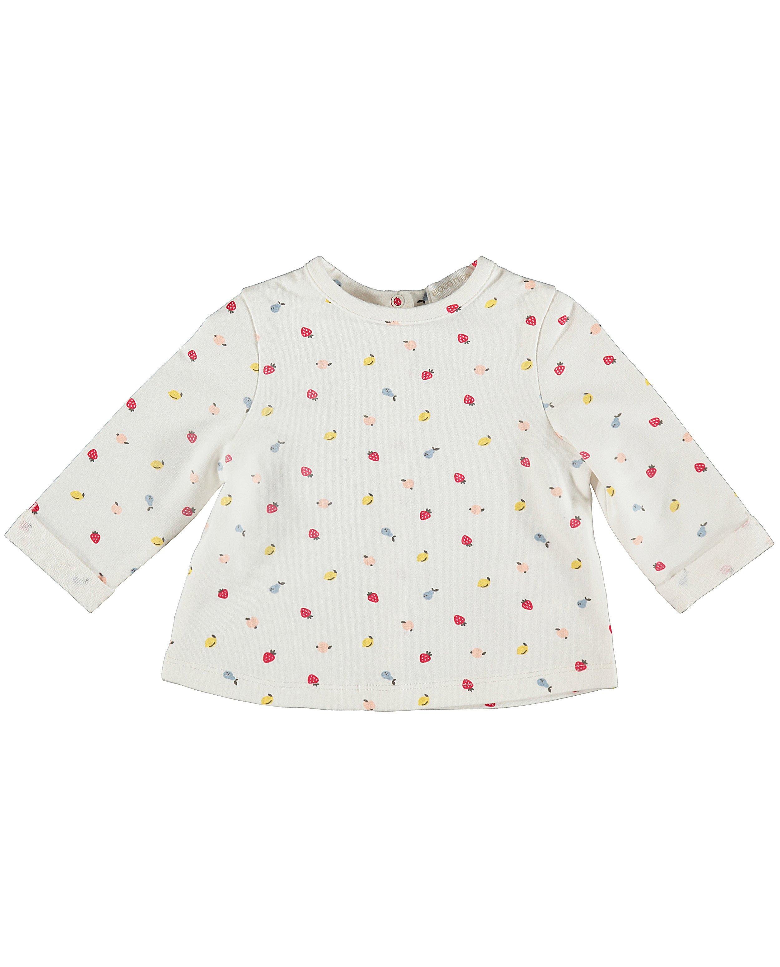 Sweater met allover fruitprint - van biokatoen - Newborn 50-68