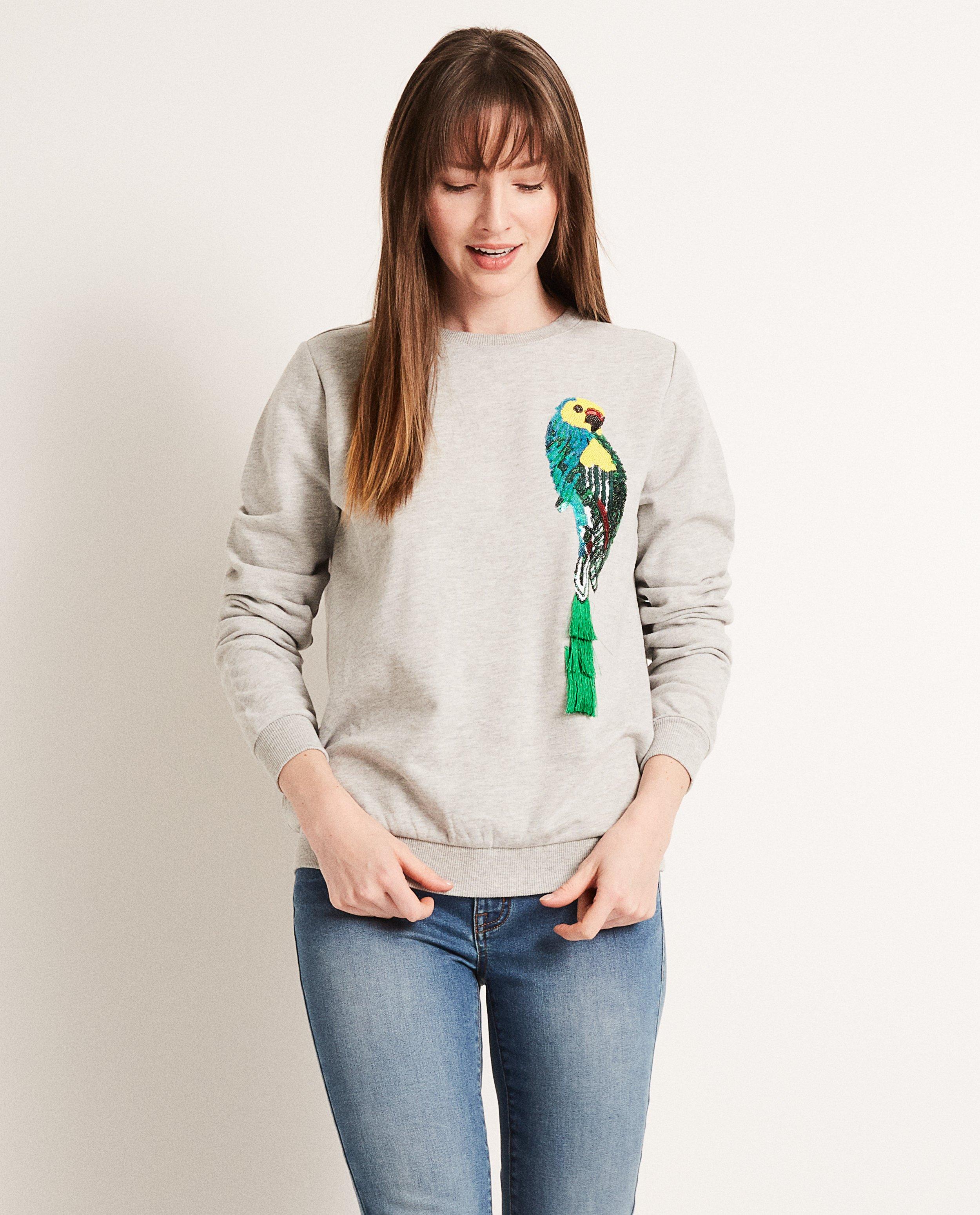 Sweater met pailletten vogel - Product Detail - grijs - afbeelding nummer 2