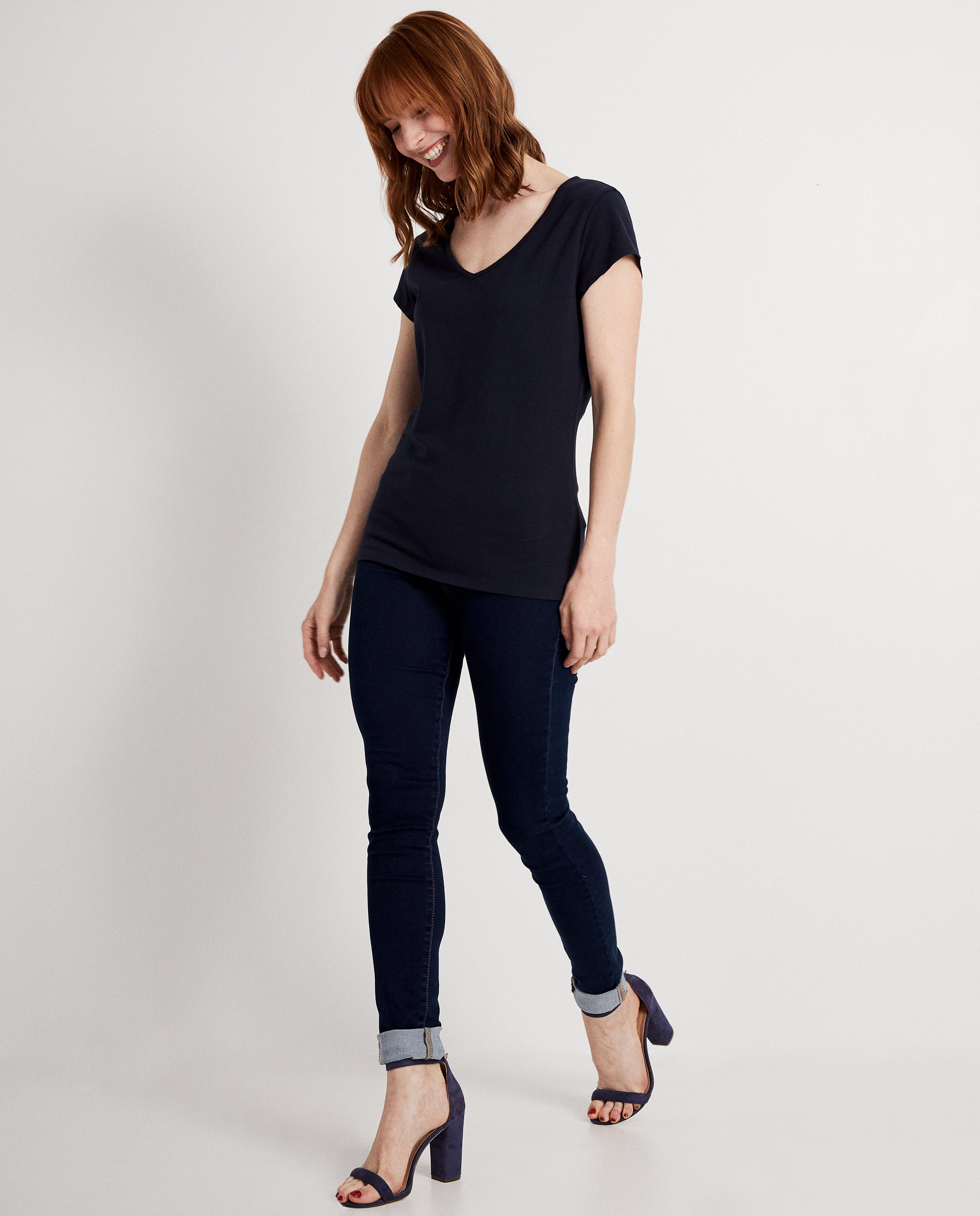 T-shirt en coton bio - bleu nuit - JBC