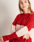 Truien - Color block trui van een luxe wolmix