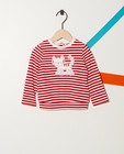 Gestreepte sweater met kattenprint - van een viscosemix - JBC