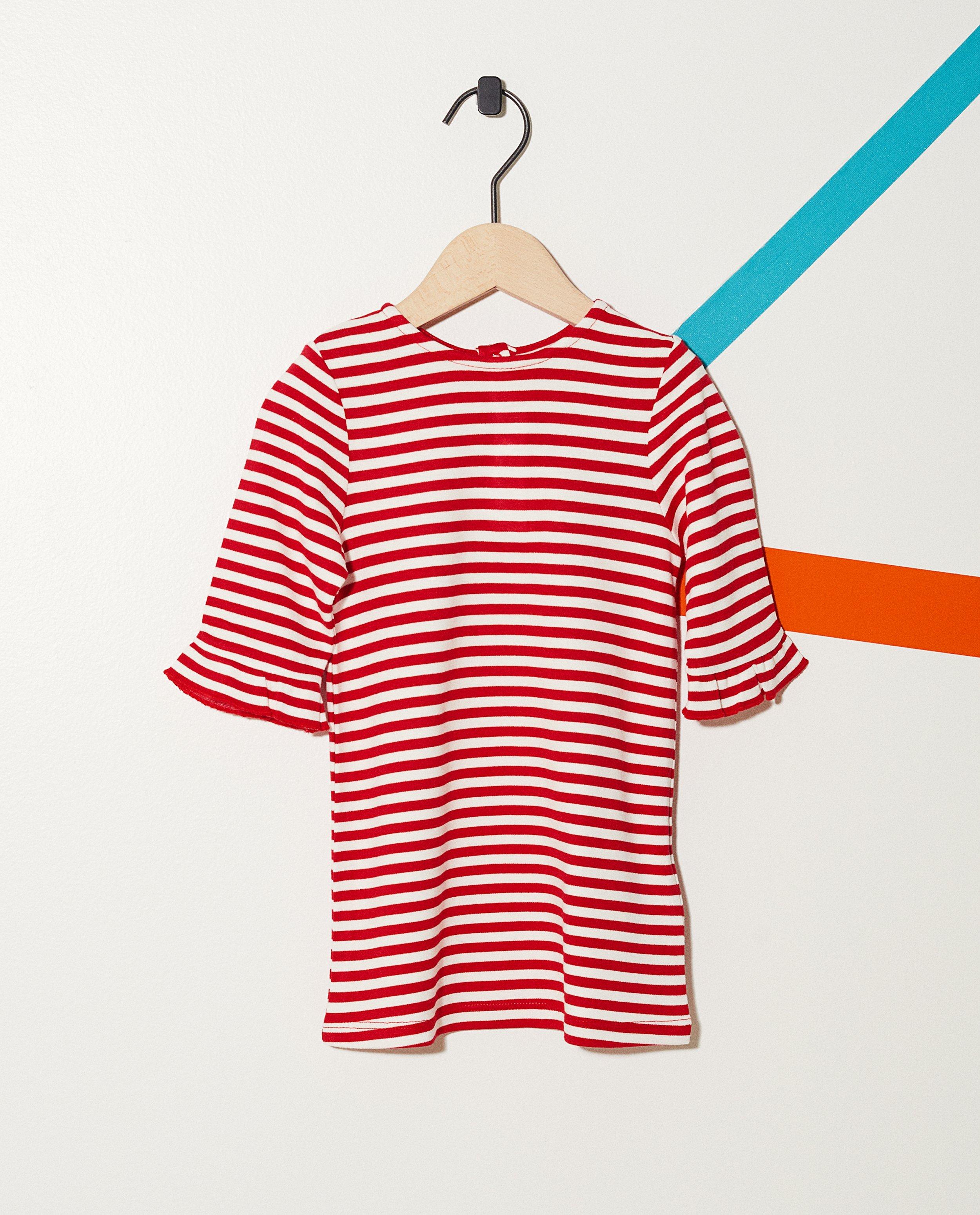 Robe rayée, ruches - en viscose mélangée - JBC
