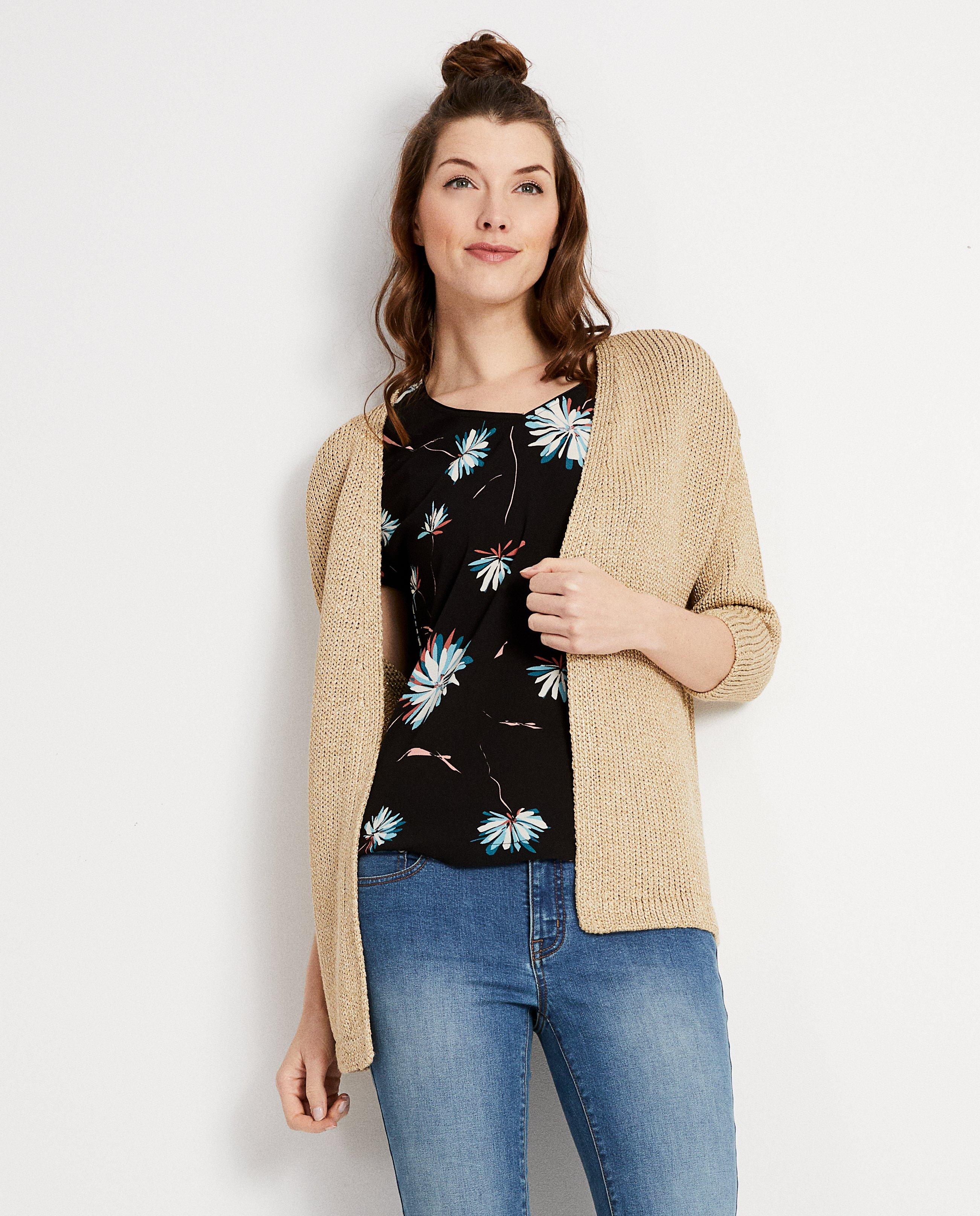 Cardigans - Gebreid vest met metaaldraad 