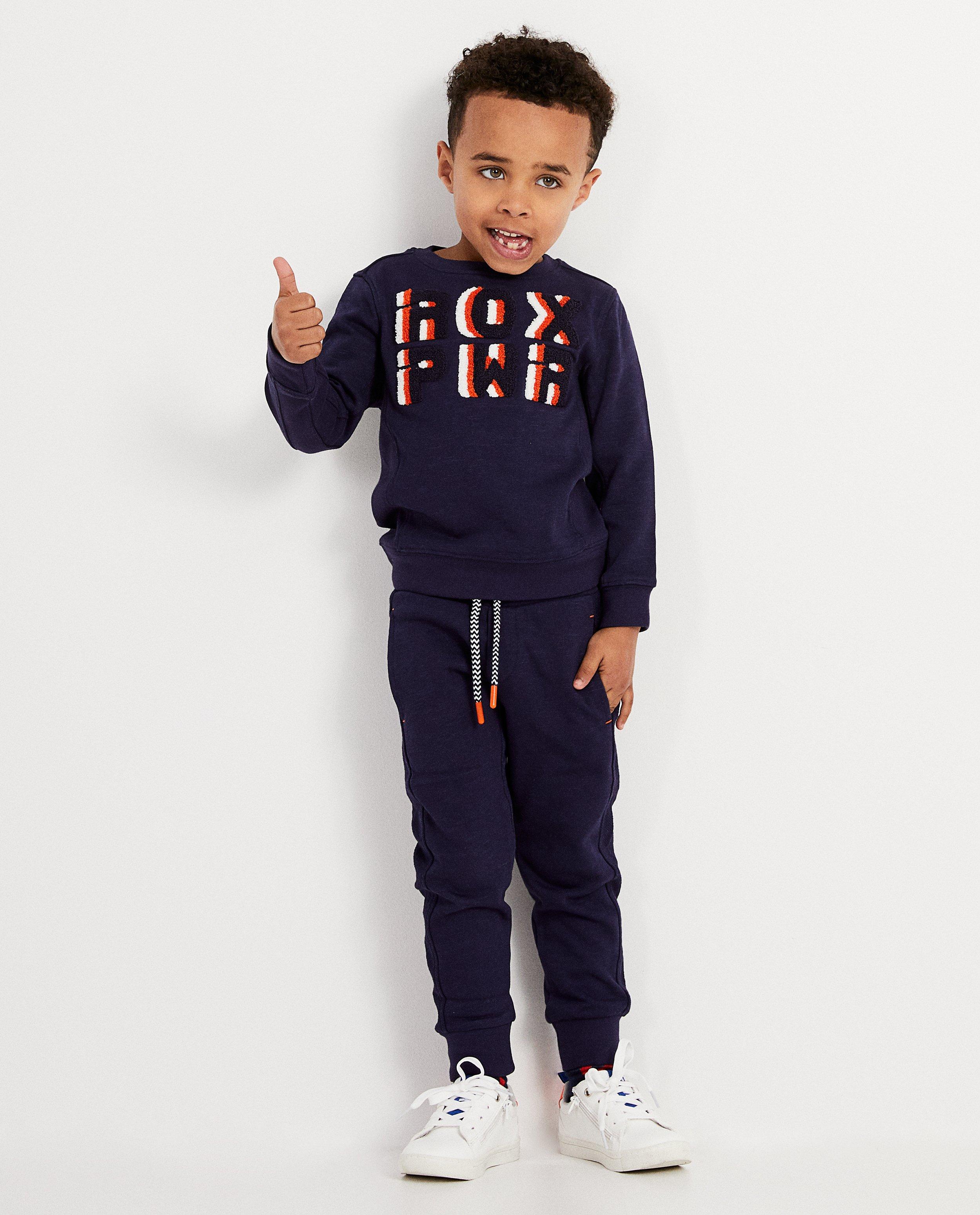 Sweater met bouclé opschrift Rox - Rox - Rox