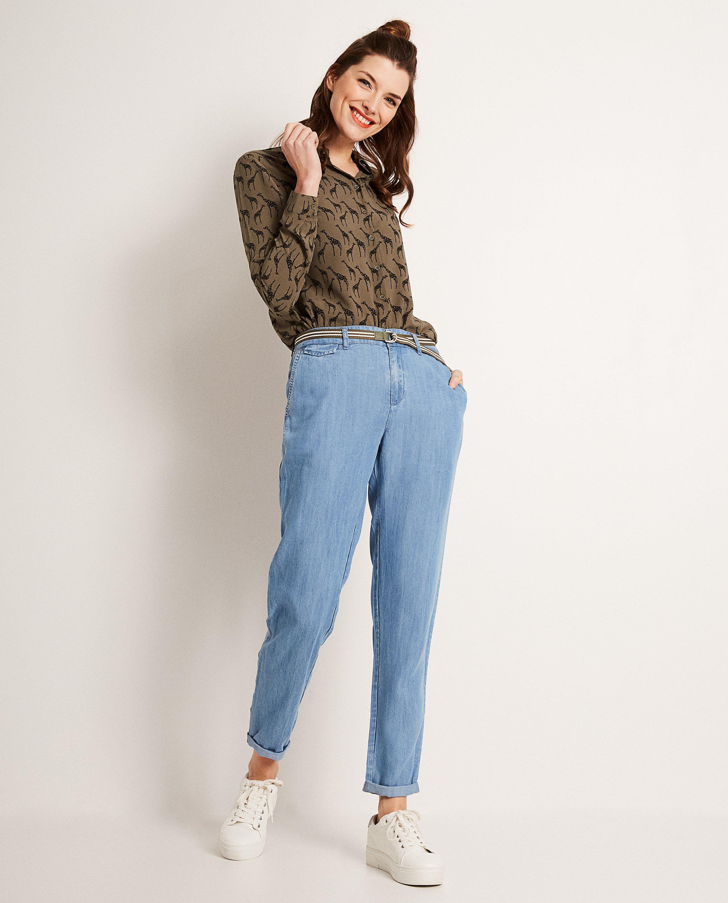 Pantalon en lyocell doux - avec une fine ceinture - JBC