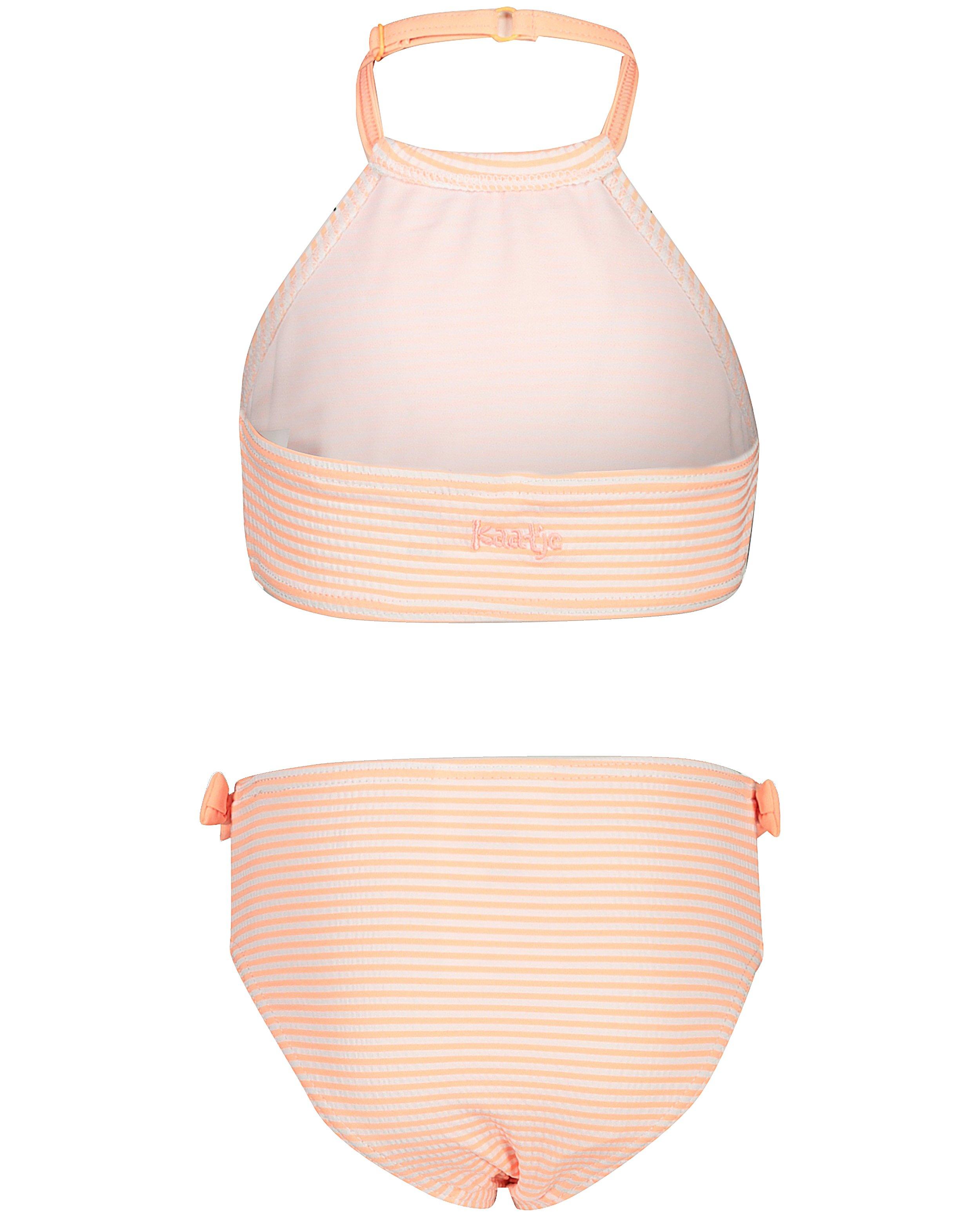 Zwemkleding - Fluo oranje bikini met strepen