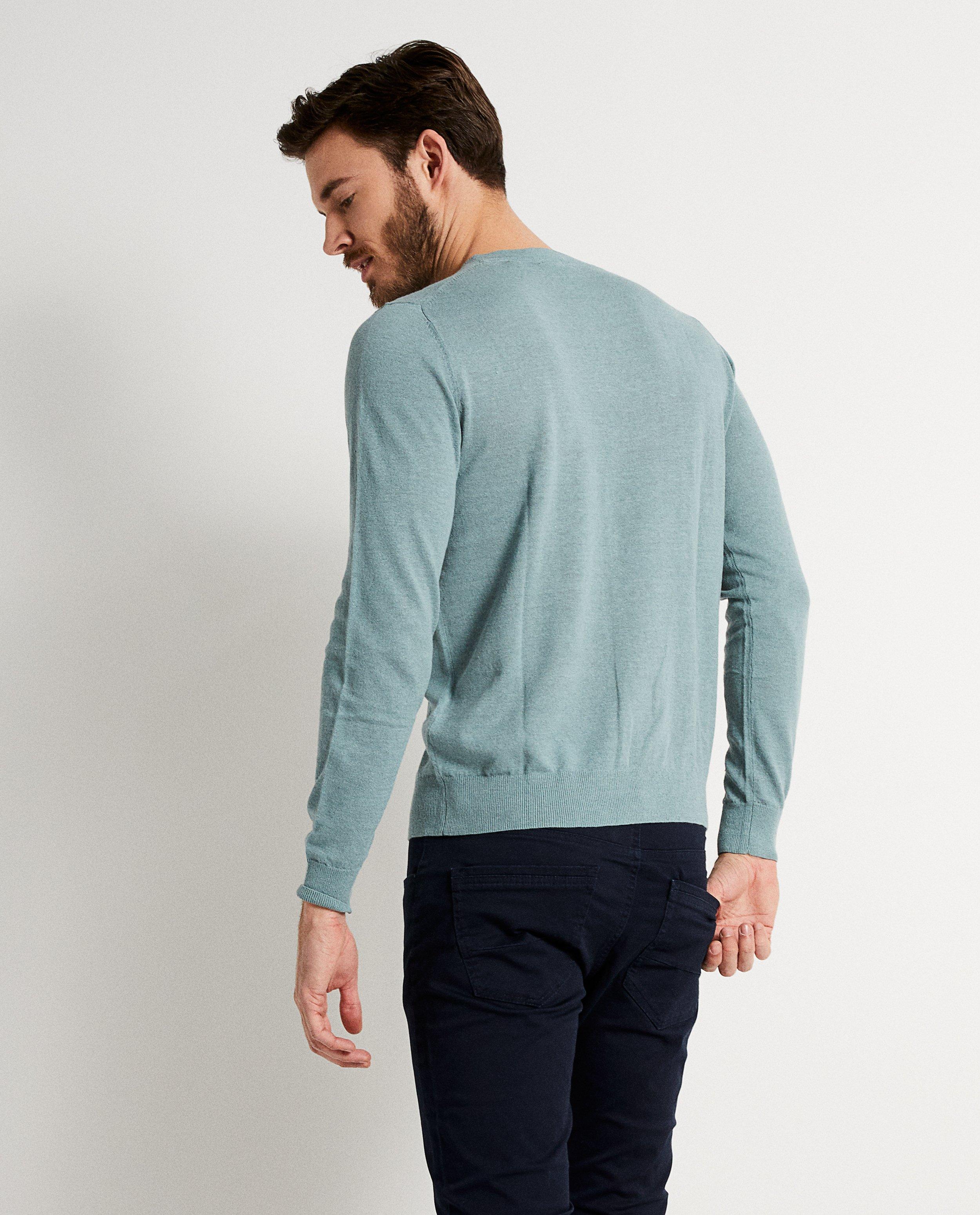 Pulls - Pull vert menthe avec col en V