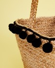 Handtassen - Rieten tas met pompons Pieces