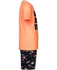 Pyjamas - Pyjama orange vif à inscription 