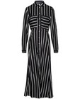 Zwarte maxi-jurk met witte strepen - Met knopenrij - JBC