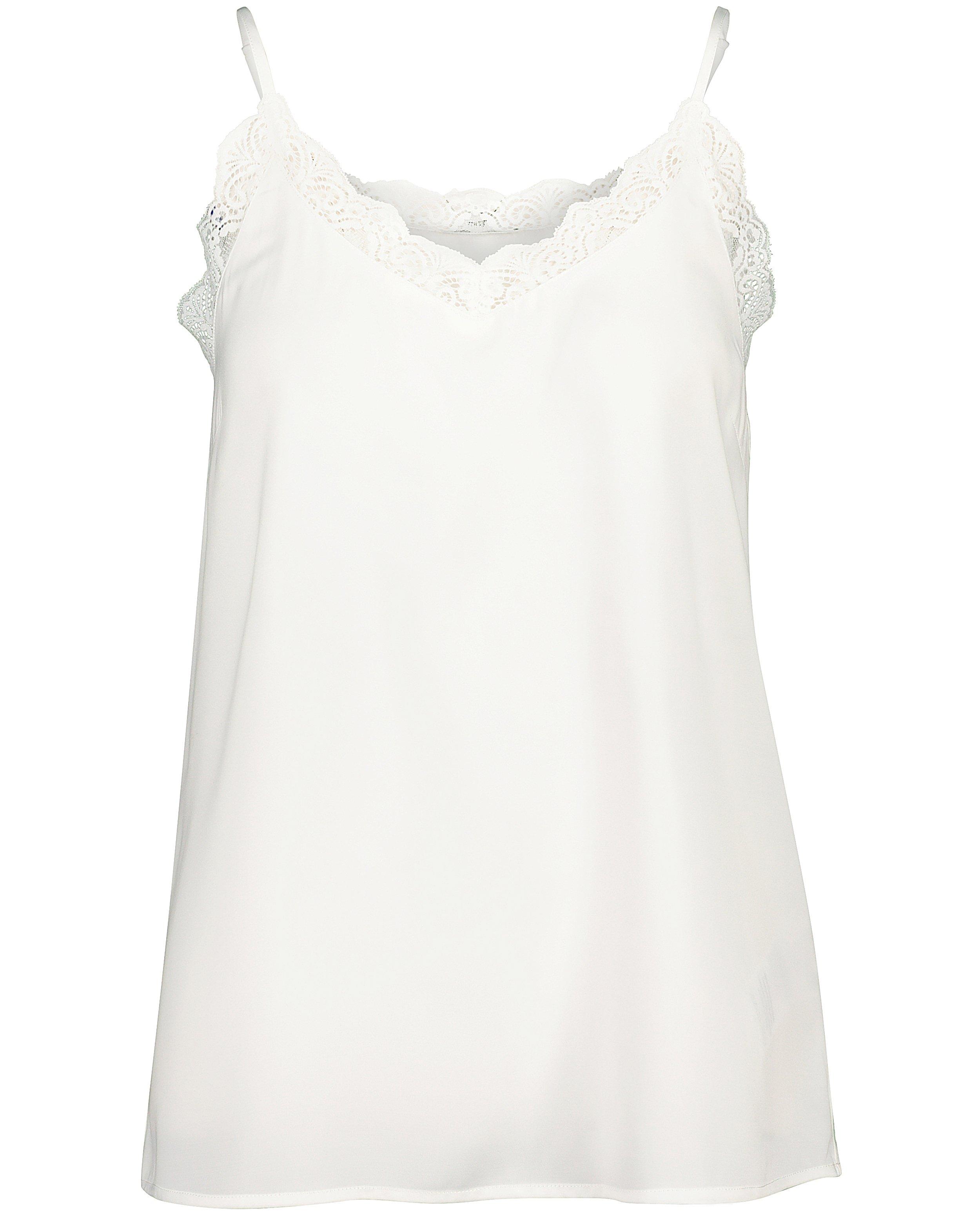 Hemden - Witte top met kanten boord