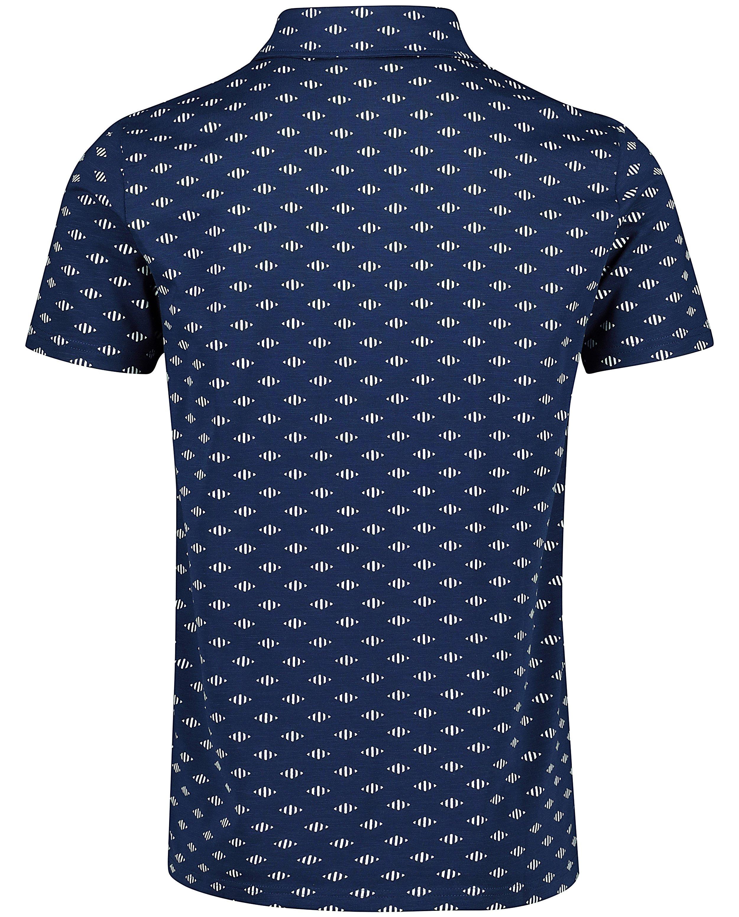 Polo's - Blauwe polo met ruitjesprint