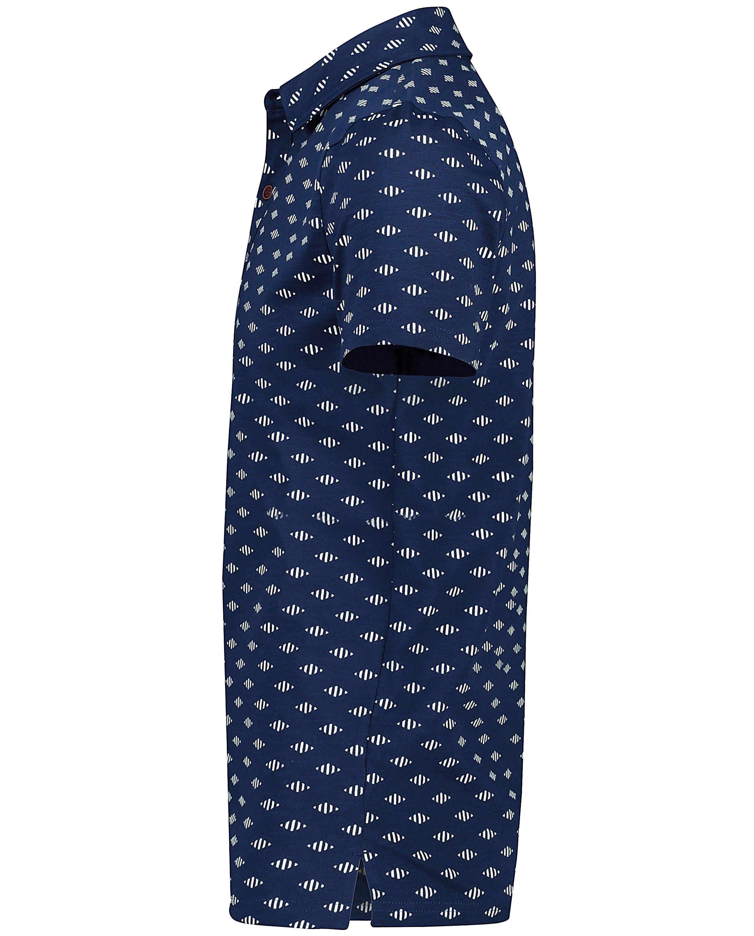 Polo's - Blauwe polo met ruitjesprint
