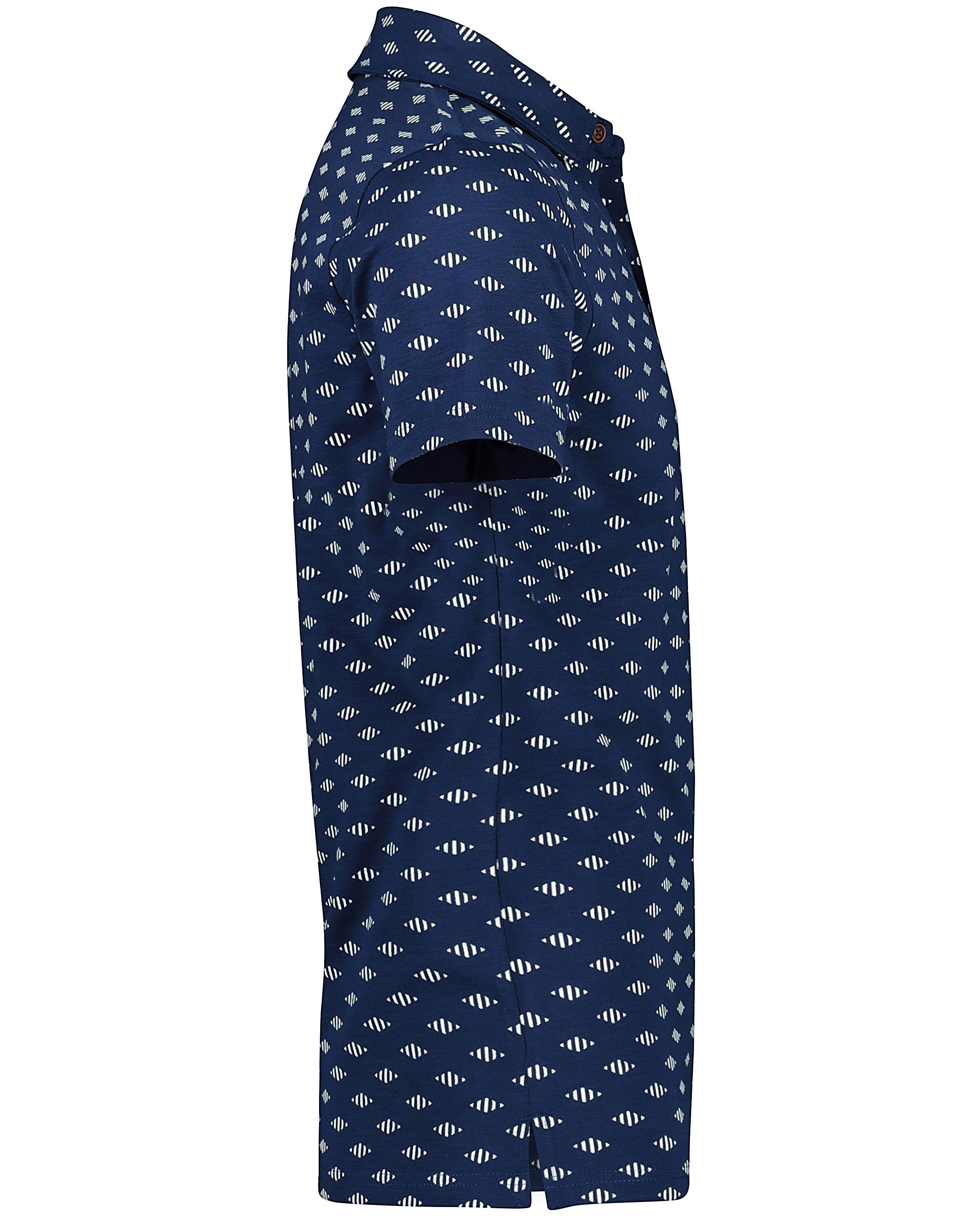 Polo's - Blauwe polo met ruitjesprint