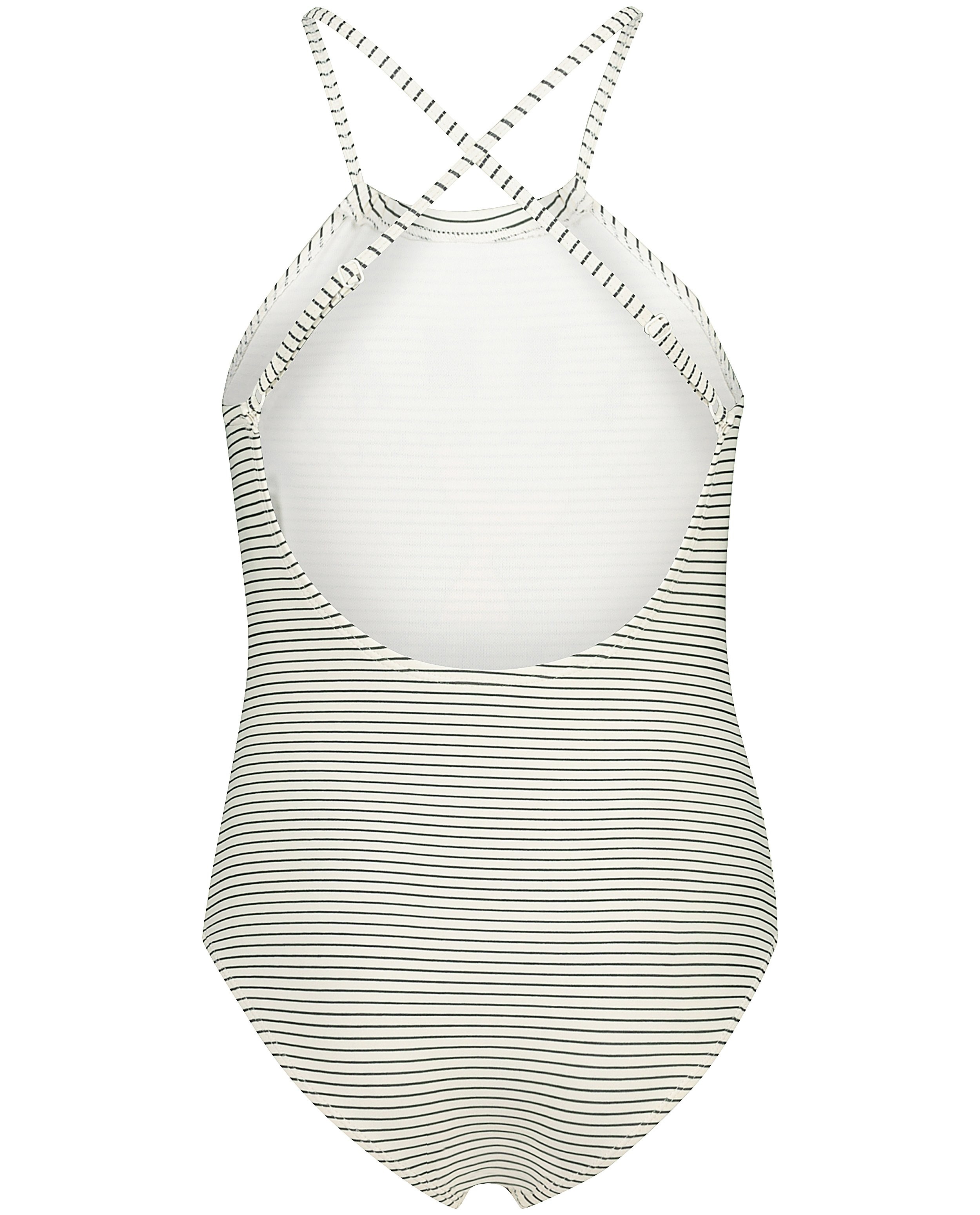 Zwemkleding - Wit badpakje met strepen en print