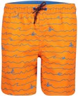 Oranje zwemshort met print - met blauwe print - JBC