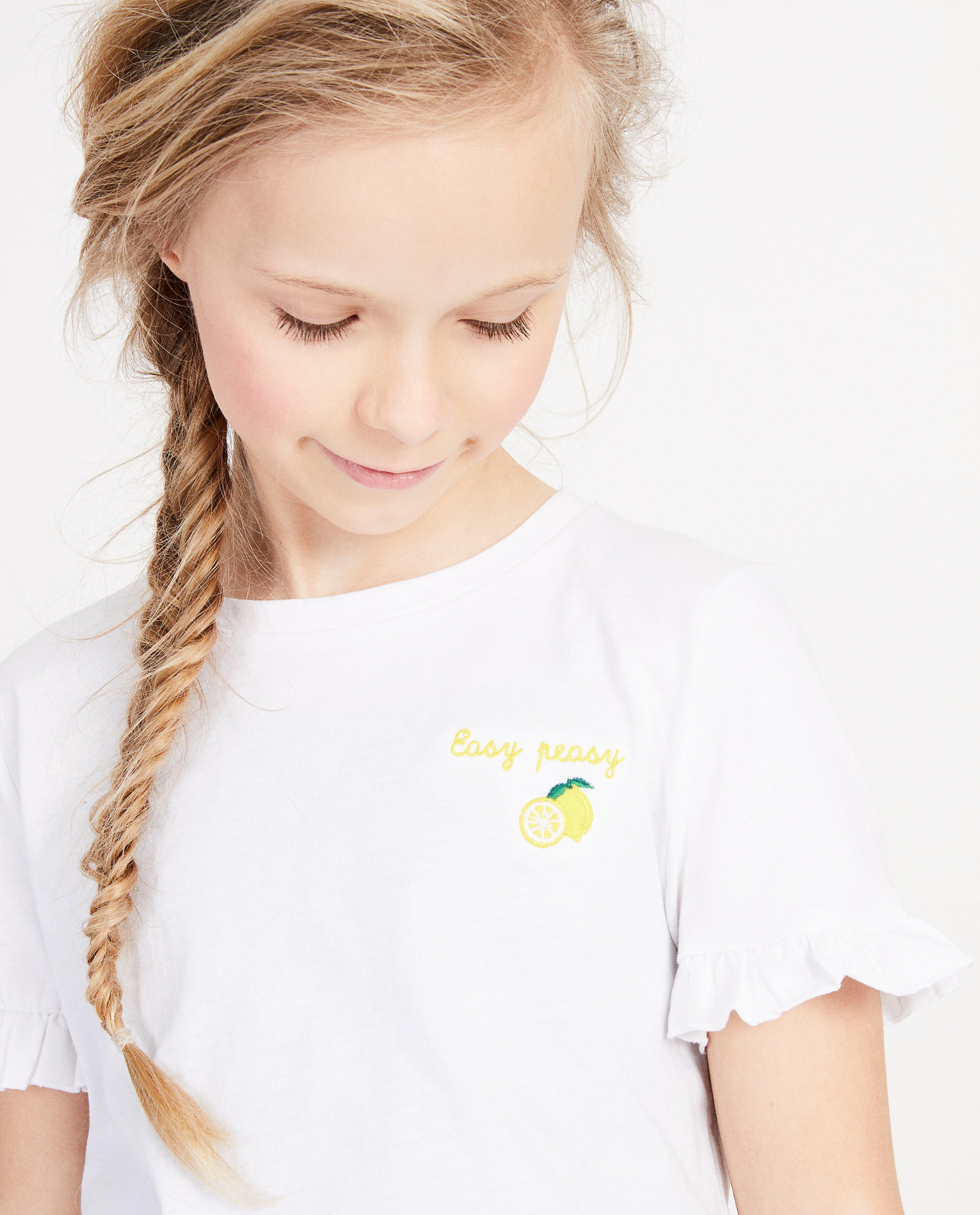 T-shirts - Wit T-shirt met ruches