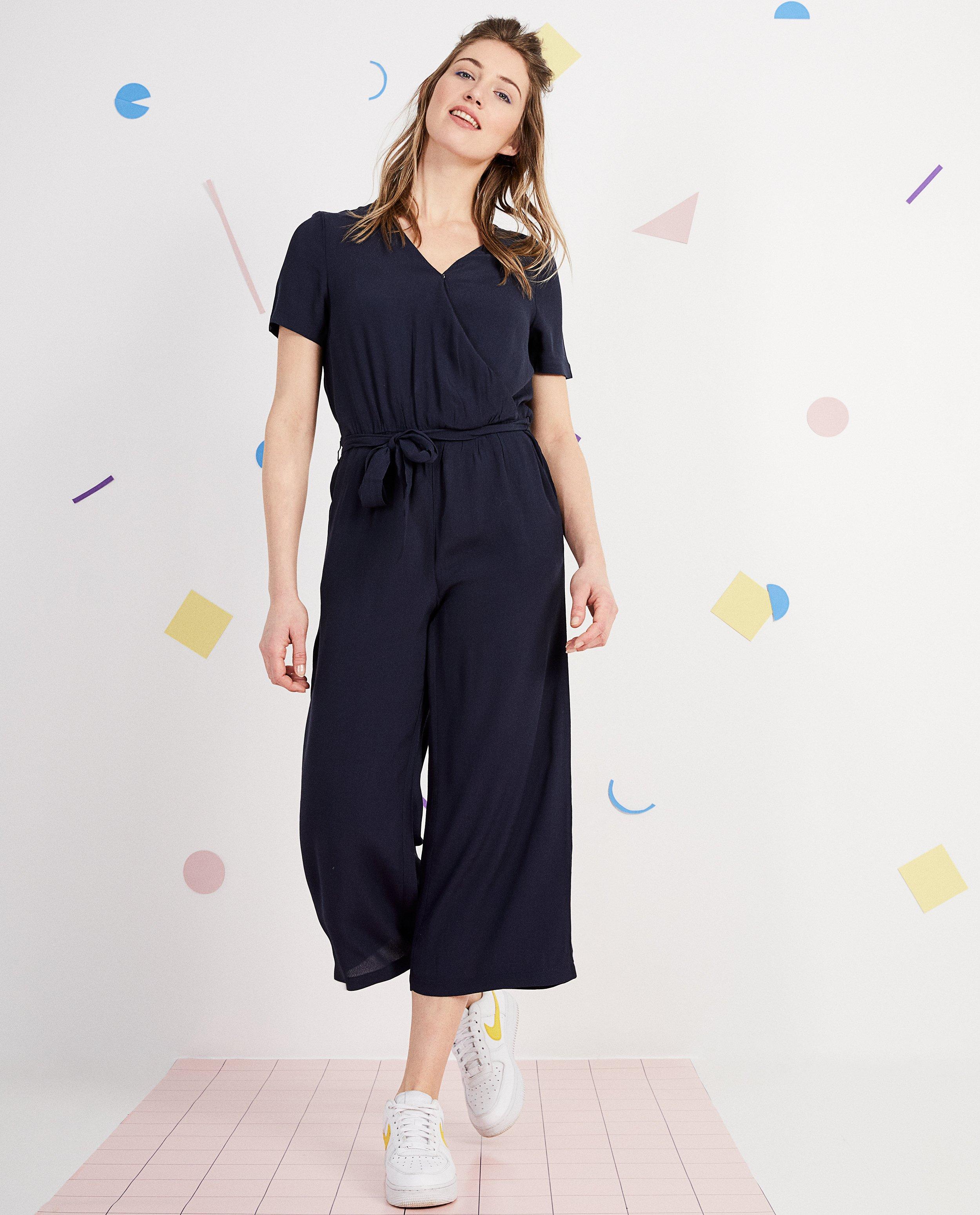 Donkerblauwe jumpsuit - met knooplint - JBC
