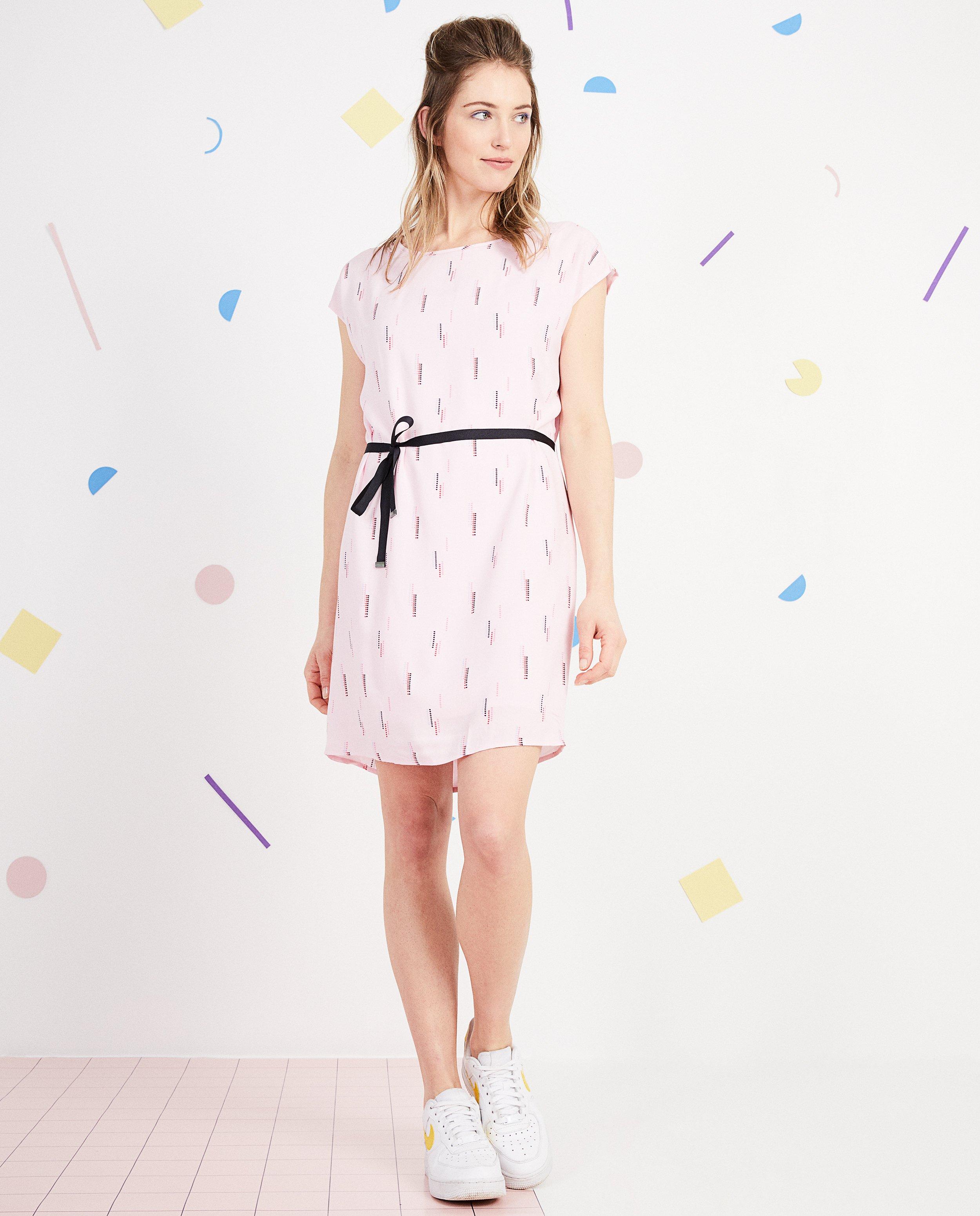 Viscose kleedje met allover print  - In roze - JBC
