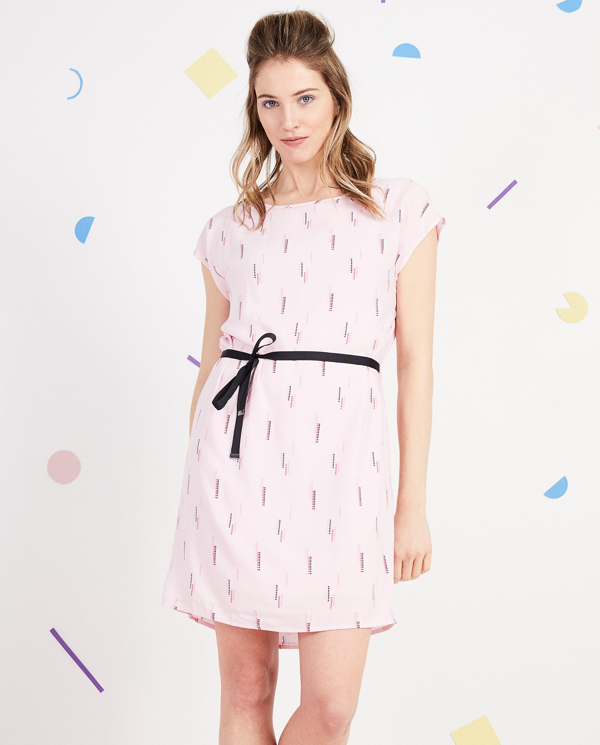 Kleedjes - Viscose kleedje met allover print 