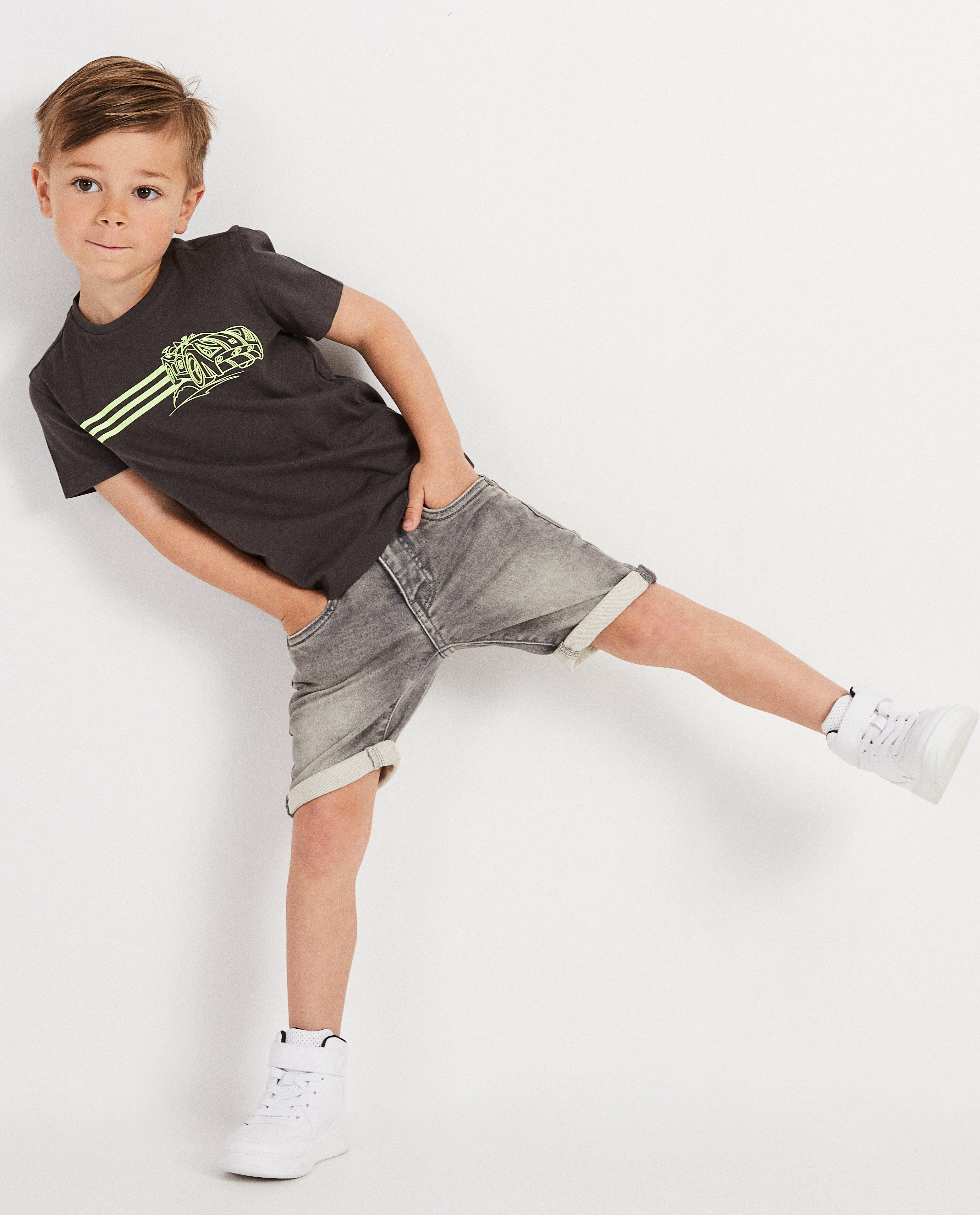 Short gris en sweat denim Rox - délavé - Rox