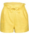 Shorten - Gele short met gouden strepen