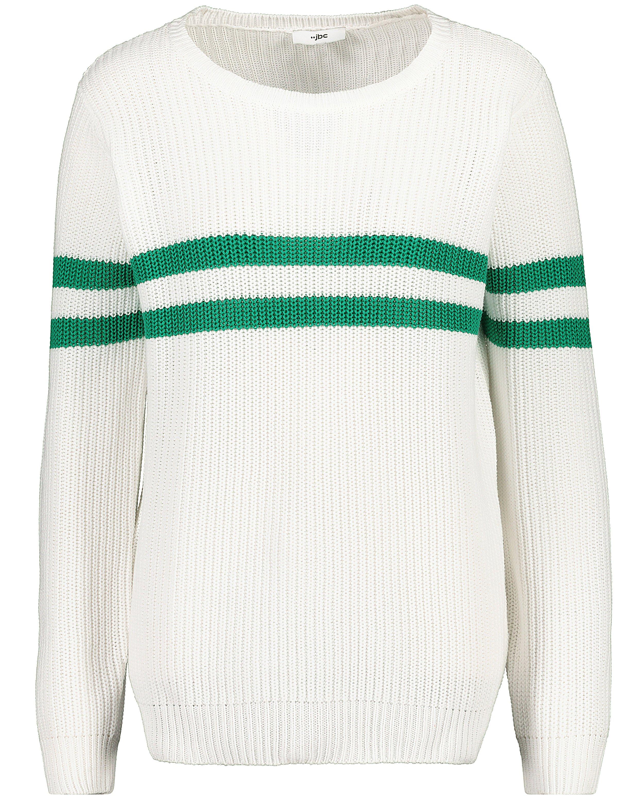 Pulls - Pull blanc à rayures vertes