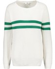 Truien - Witte trui met groene strepen