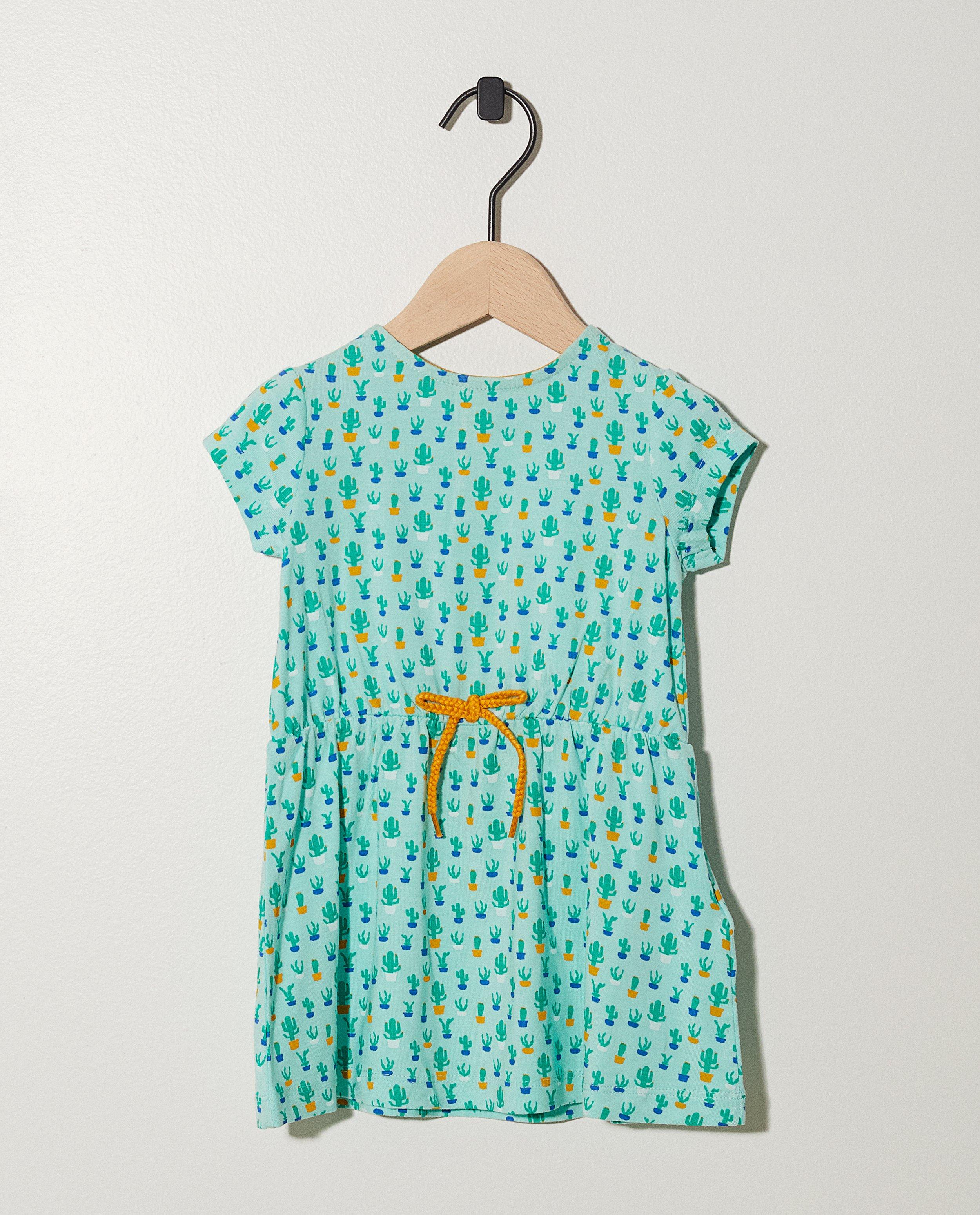 Robe verte avec ceinture à nouer - imprimé intégral - JBC