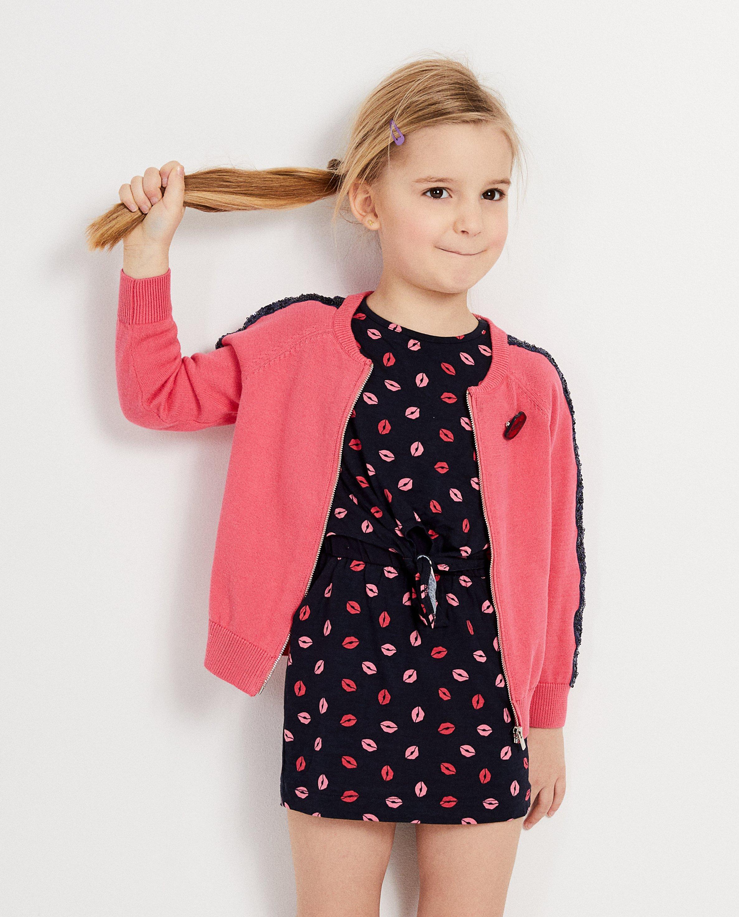 Cardigans - Roze vest met blauwe pailletten K3