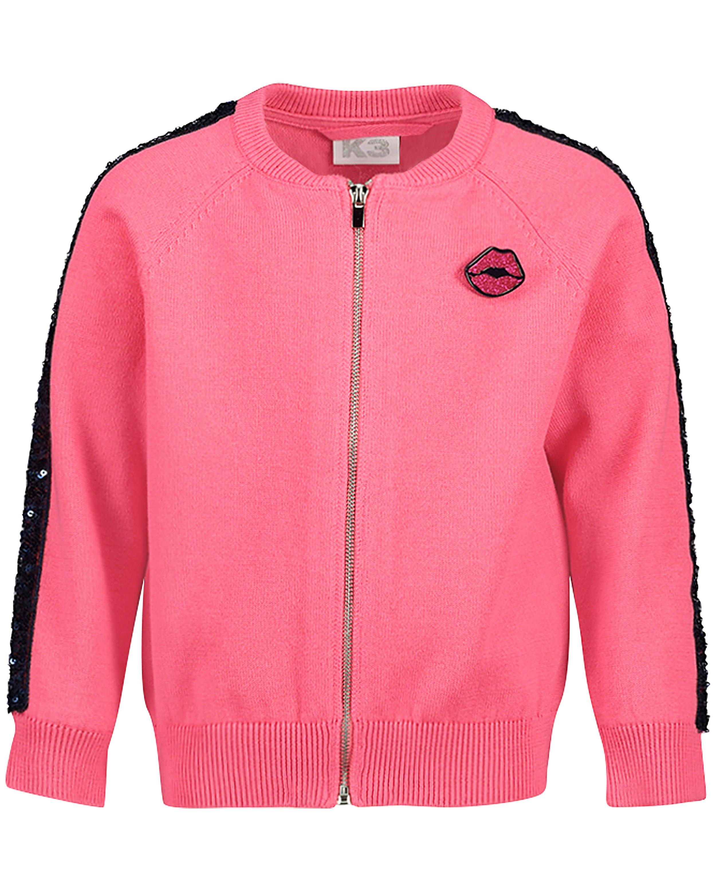 Cardigans - Roze vest met blauwe pailletten K3