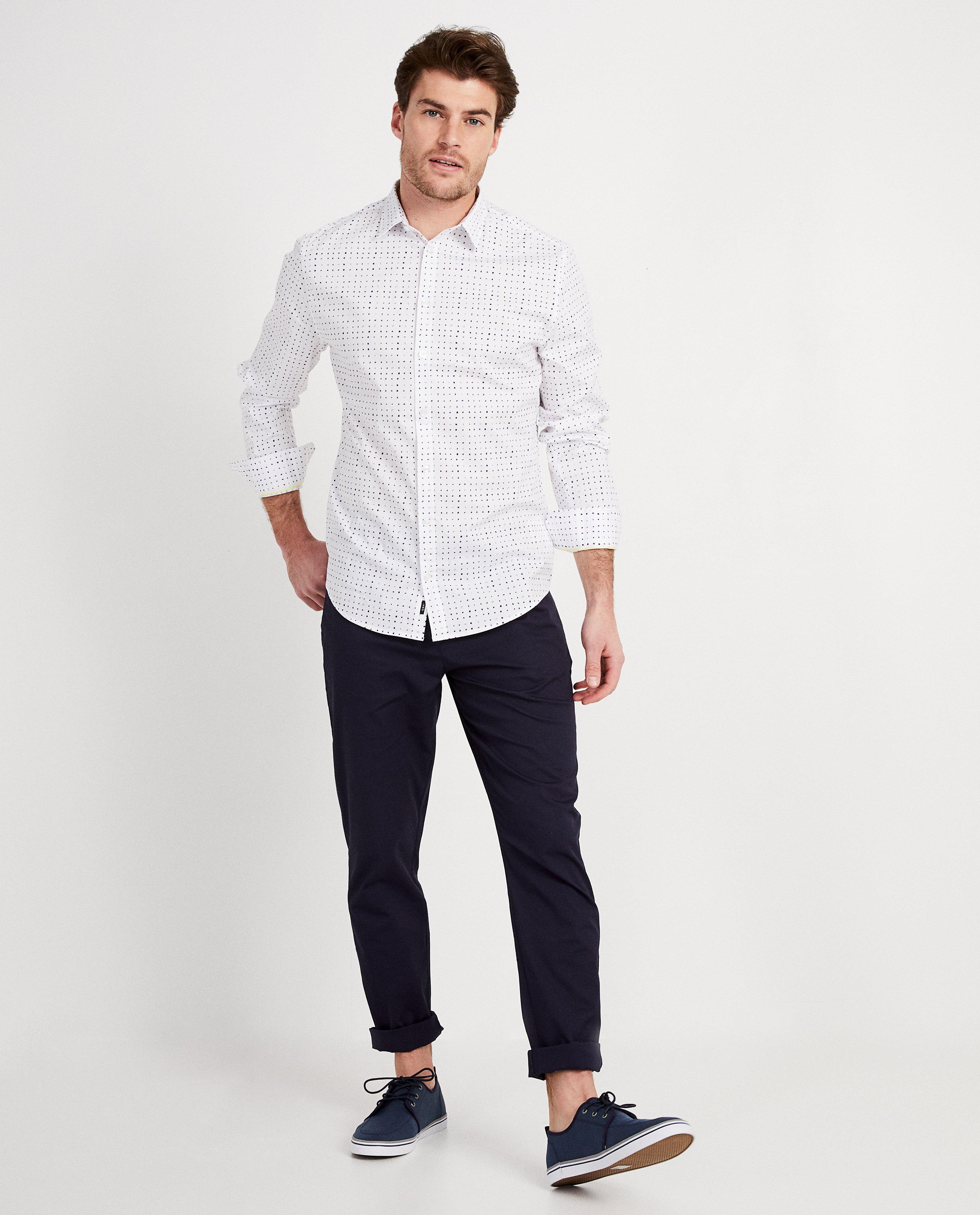 Pantalon bleu marine - fine structure - Iveo