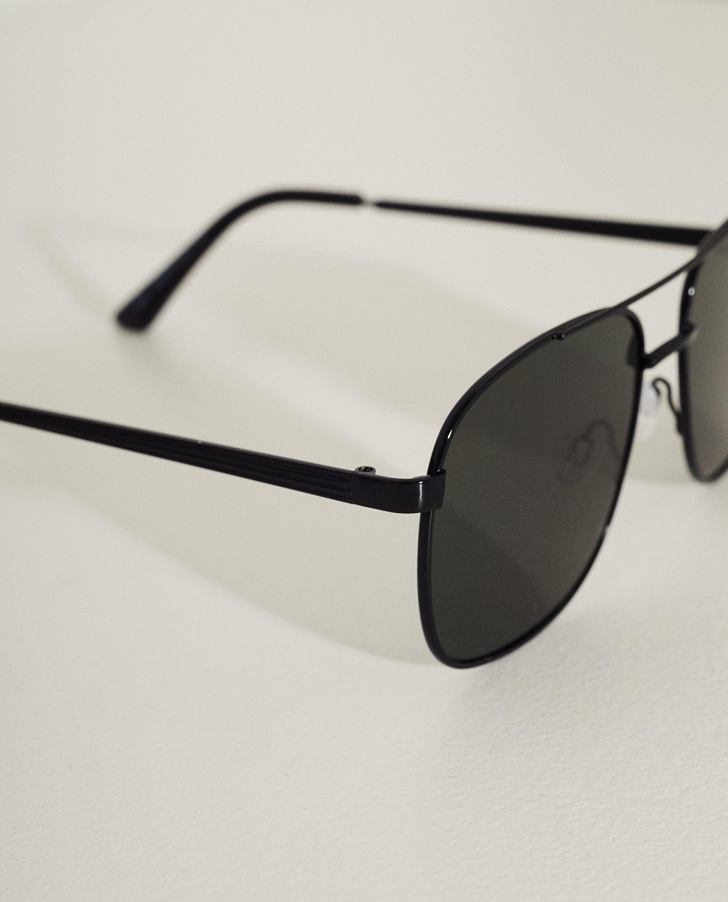 Lunettes de soleil - Lunettes aviateur noires 