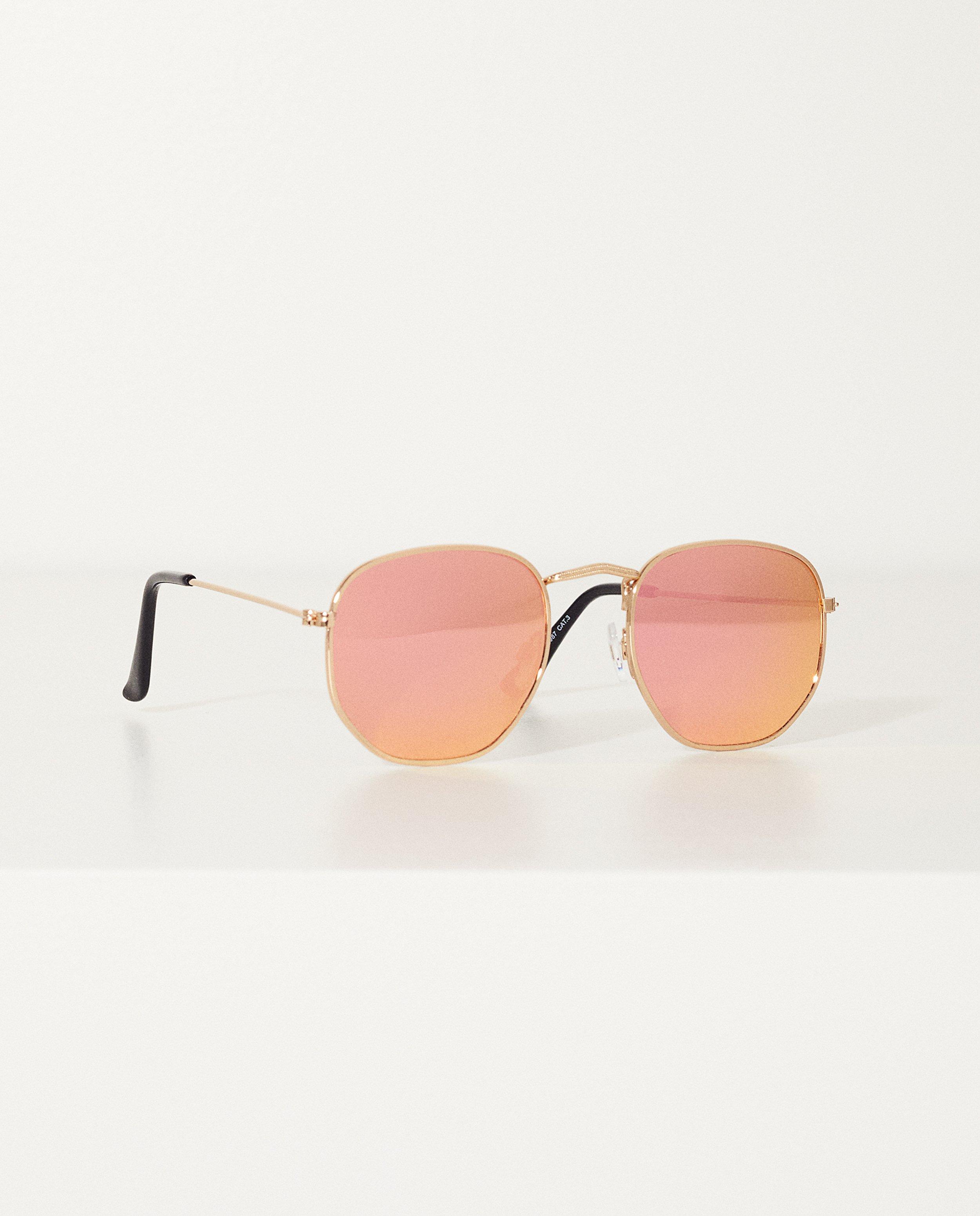 Lunettes de soleil  - argentées, verres roses - JBC