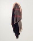 Sjaal met strepenprint  - In donkerkblauw, rood en lichtroze - JBC