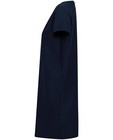 Kleedjes - Donkerblauw kleedje met constrasterende V-hals 